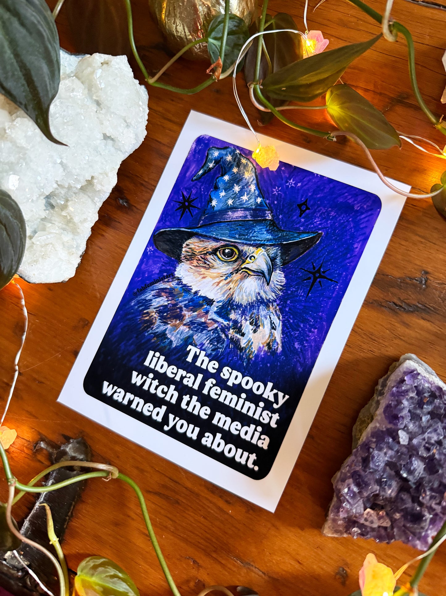 The spooky liberal feminist witch the media warned you about: Feminist art print