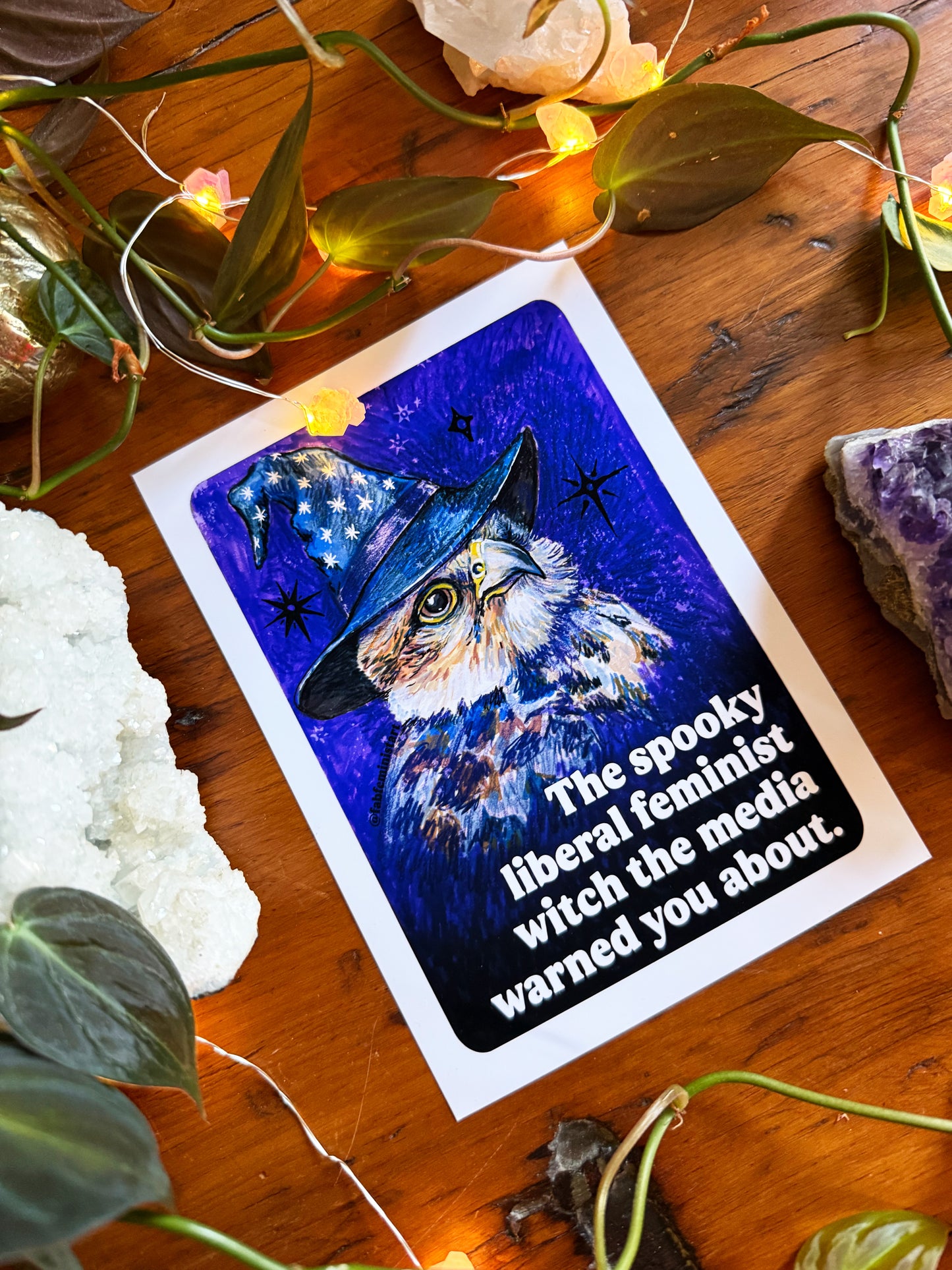 The spooky liberal feminist witch the media warned you about: Feminist art print