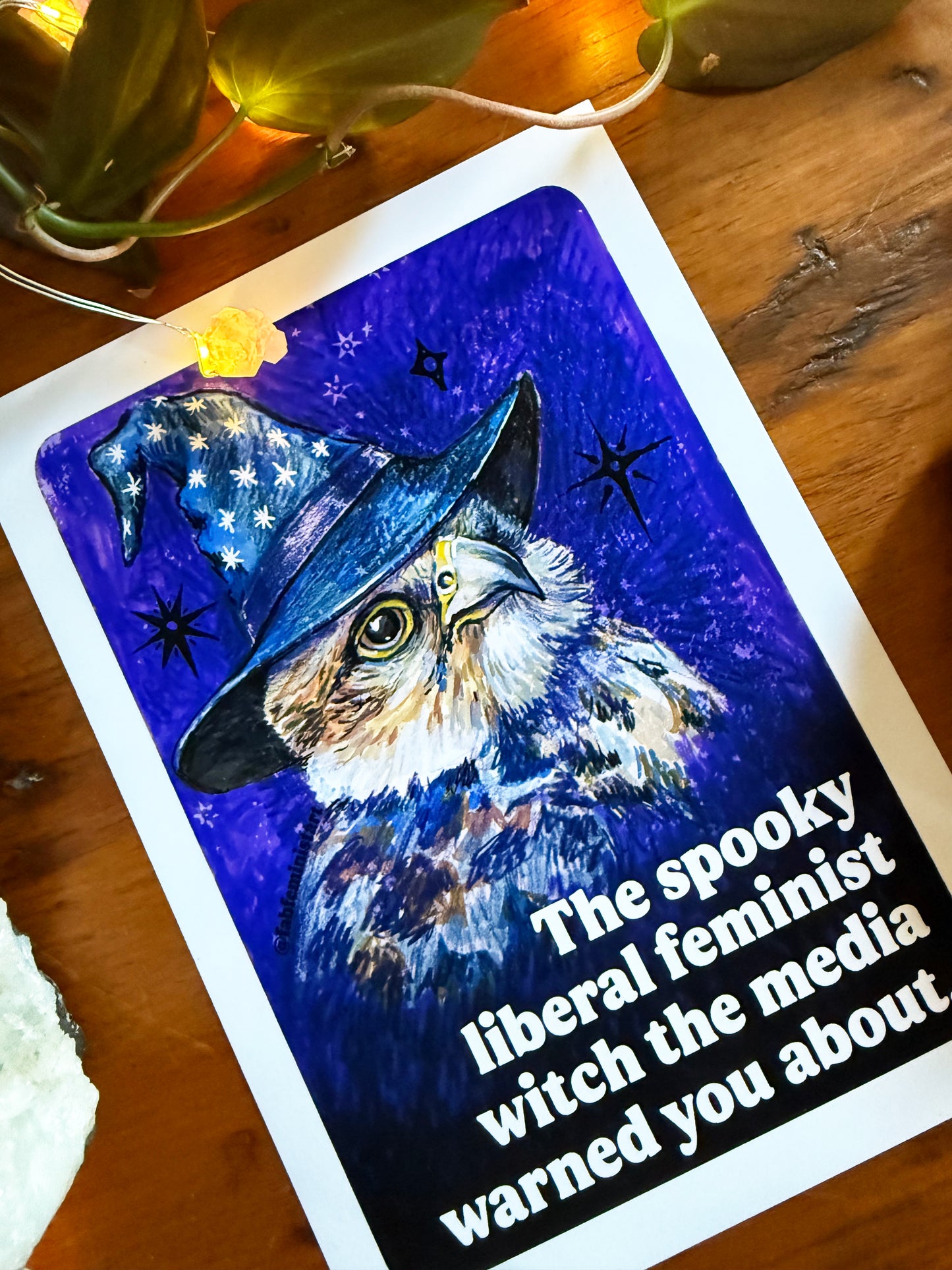 The spooky liberal feminist witch the media warned you about: Feminist art print