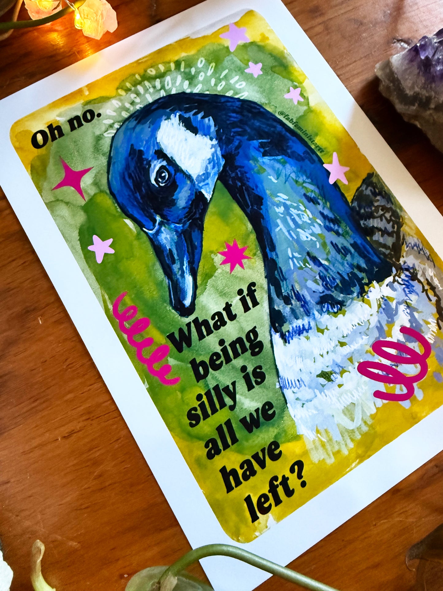 Oh no. What if being silly is all we have left: Feminist Art Print