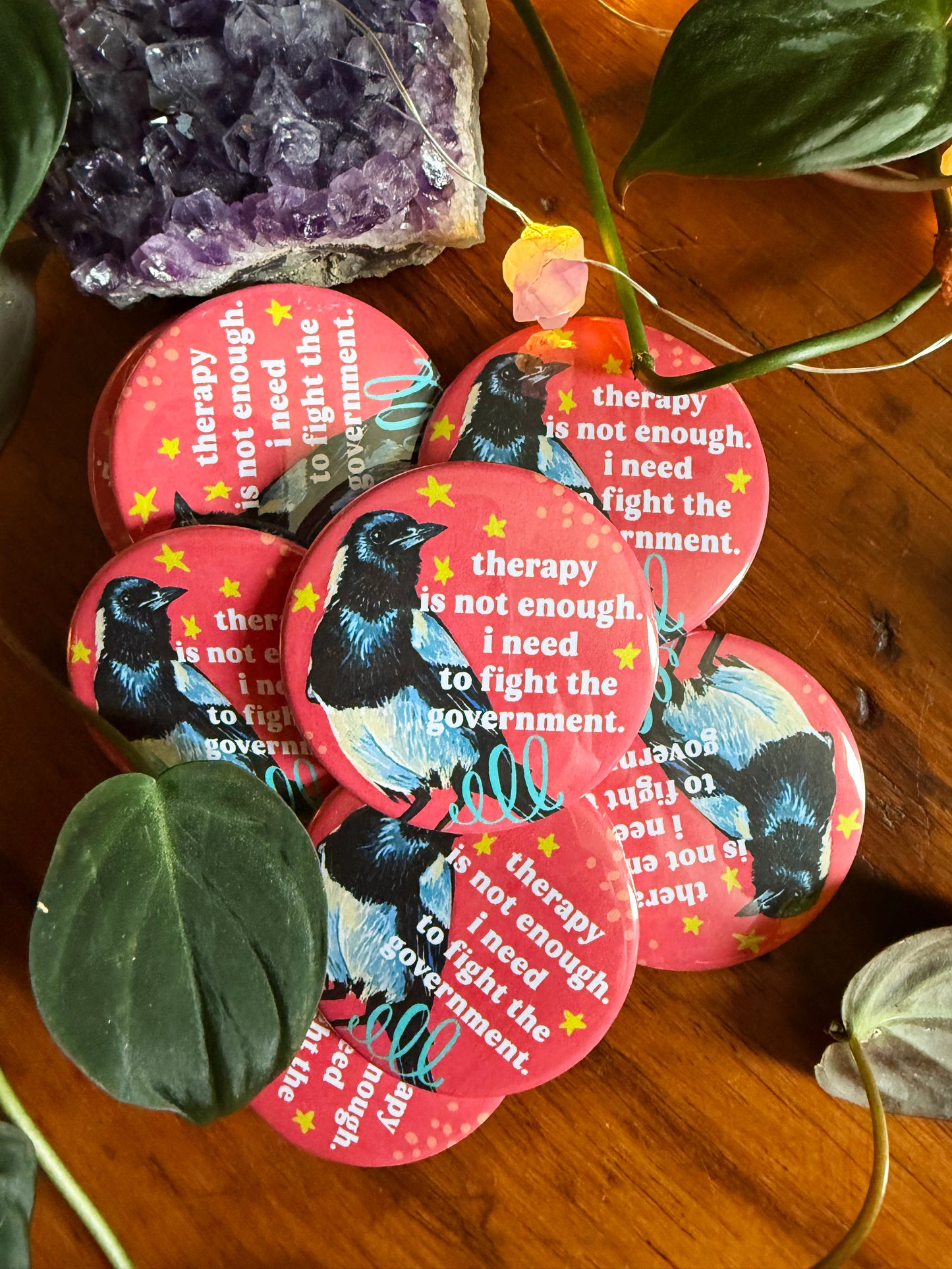 Therapy Is Not Enough I Need To Fight The Government: Feminist Pinback Button