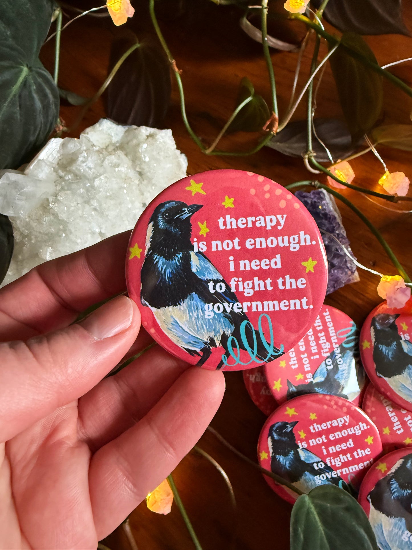 Therapy Is Not Enough I Need To Fight The Government: Feminist Pinback Button