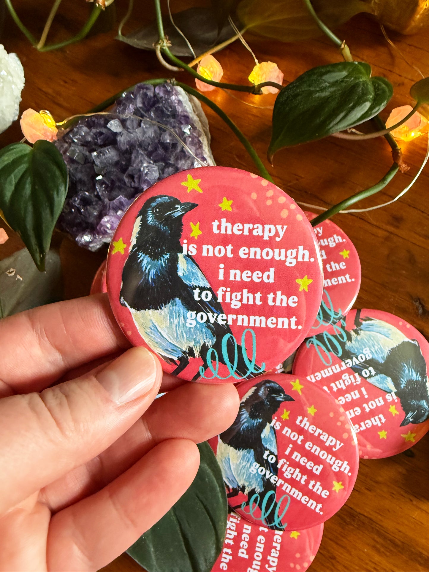 Therapy Is Not Enough I Need To Fight The Government: Feminist Pinback Button