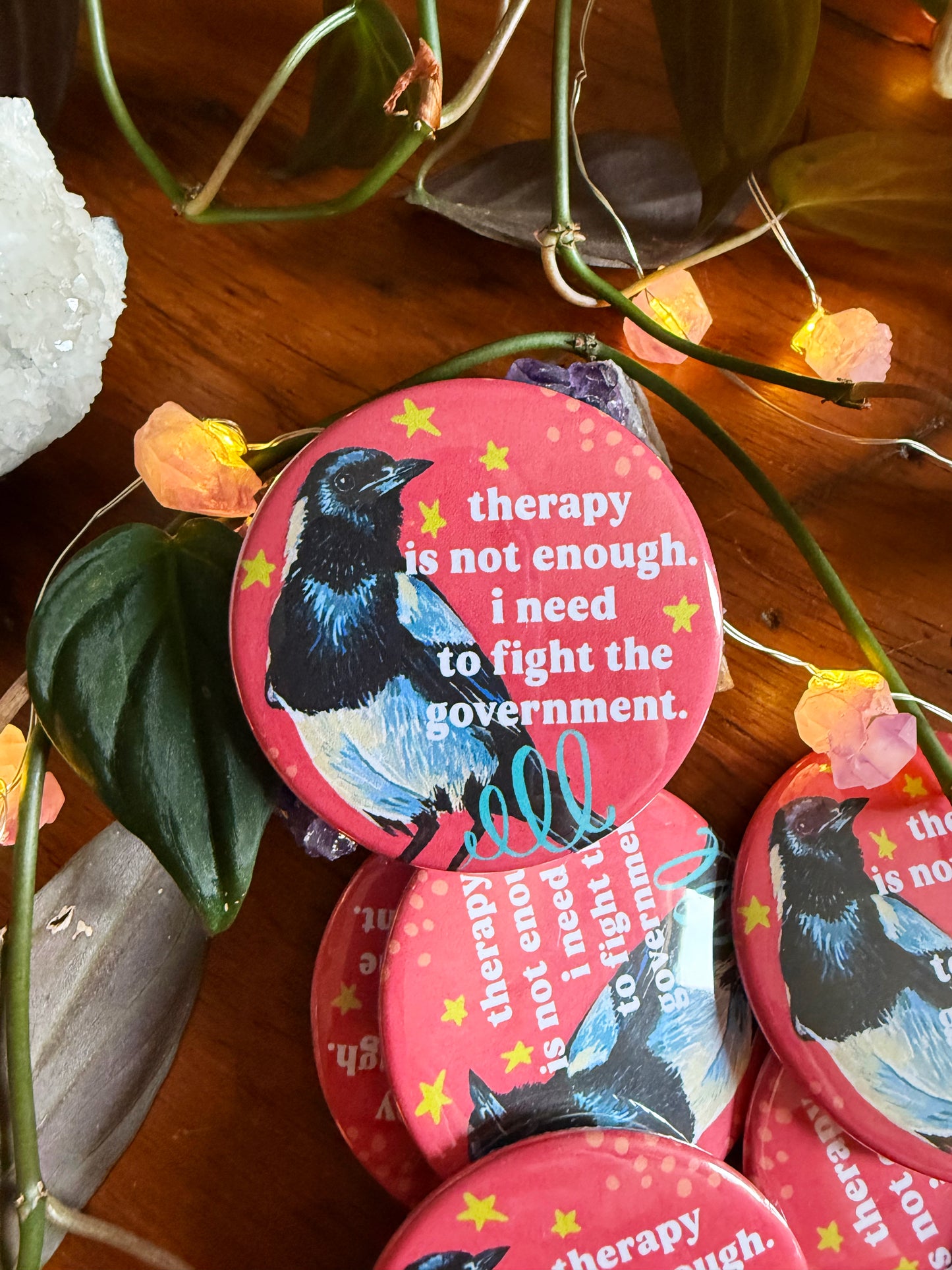 Therapy Is Not Enough I Need To Fight The Government: Feminist Pinback Button
