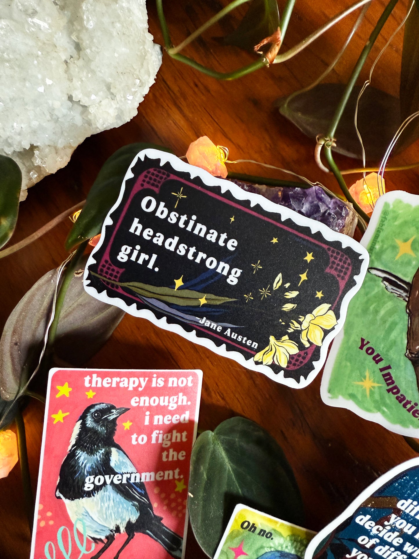 Obstinate Headstrong Girl, Jane Austen: Feminist sticker