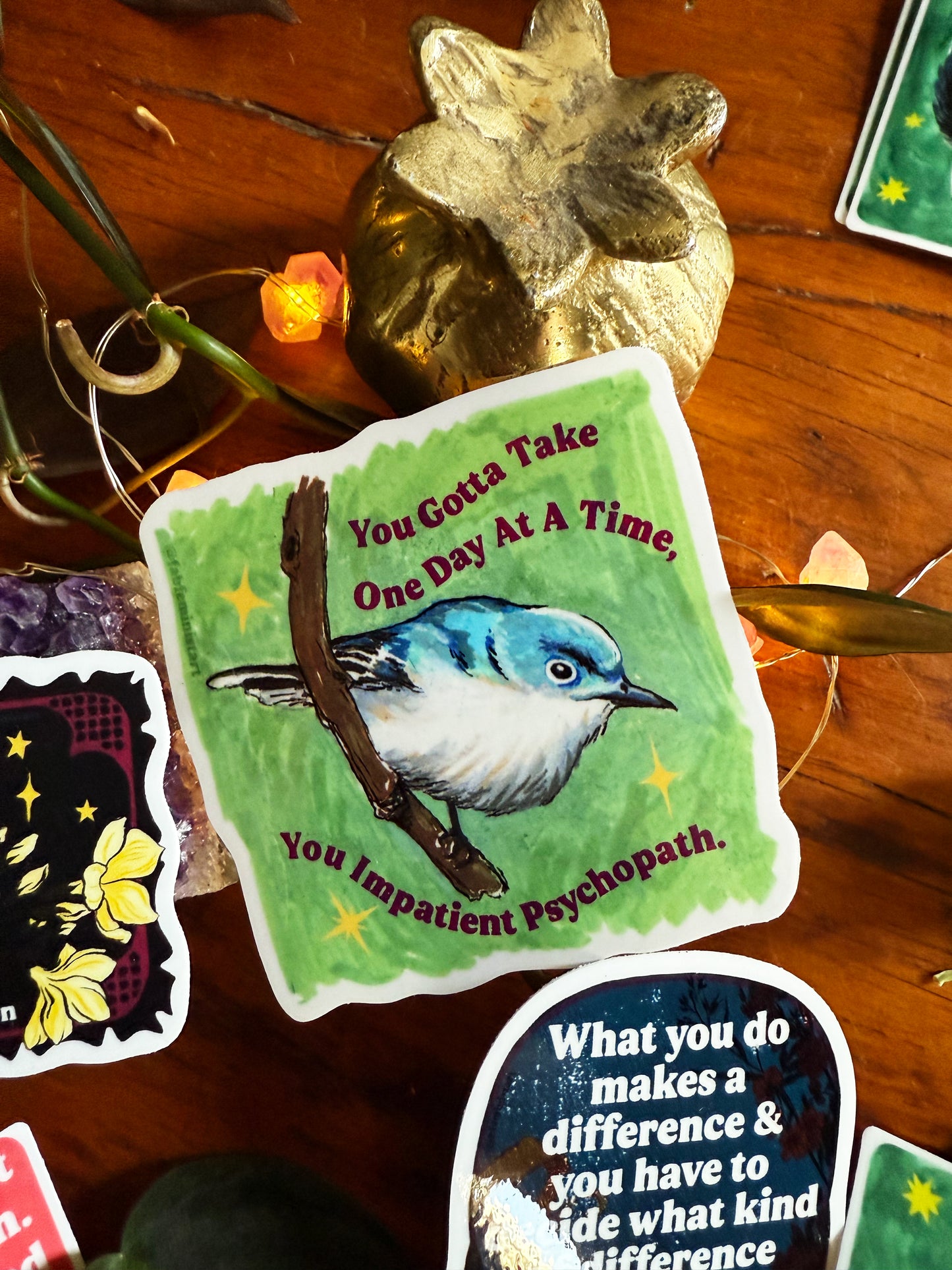 You gotta take one day at a time: Feminist Sticker