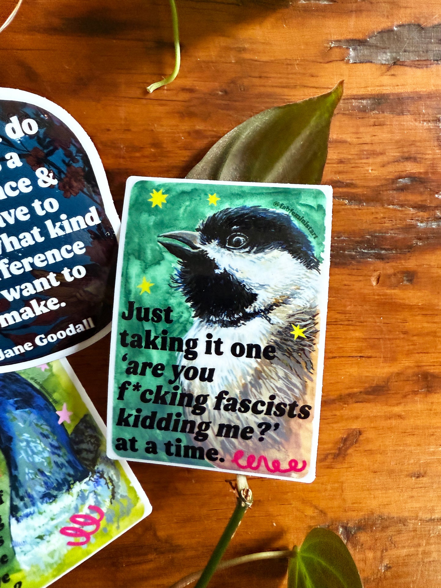 Just taking it one are you f*cking fascists kidding me at a time: feminist sticker
