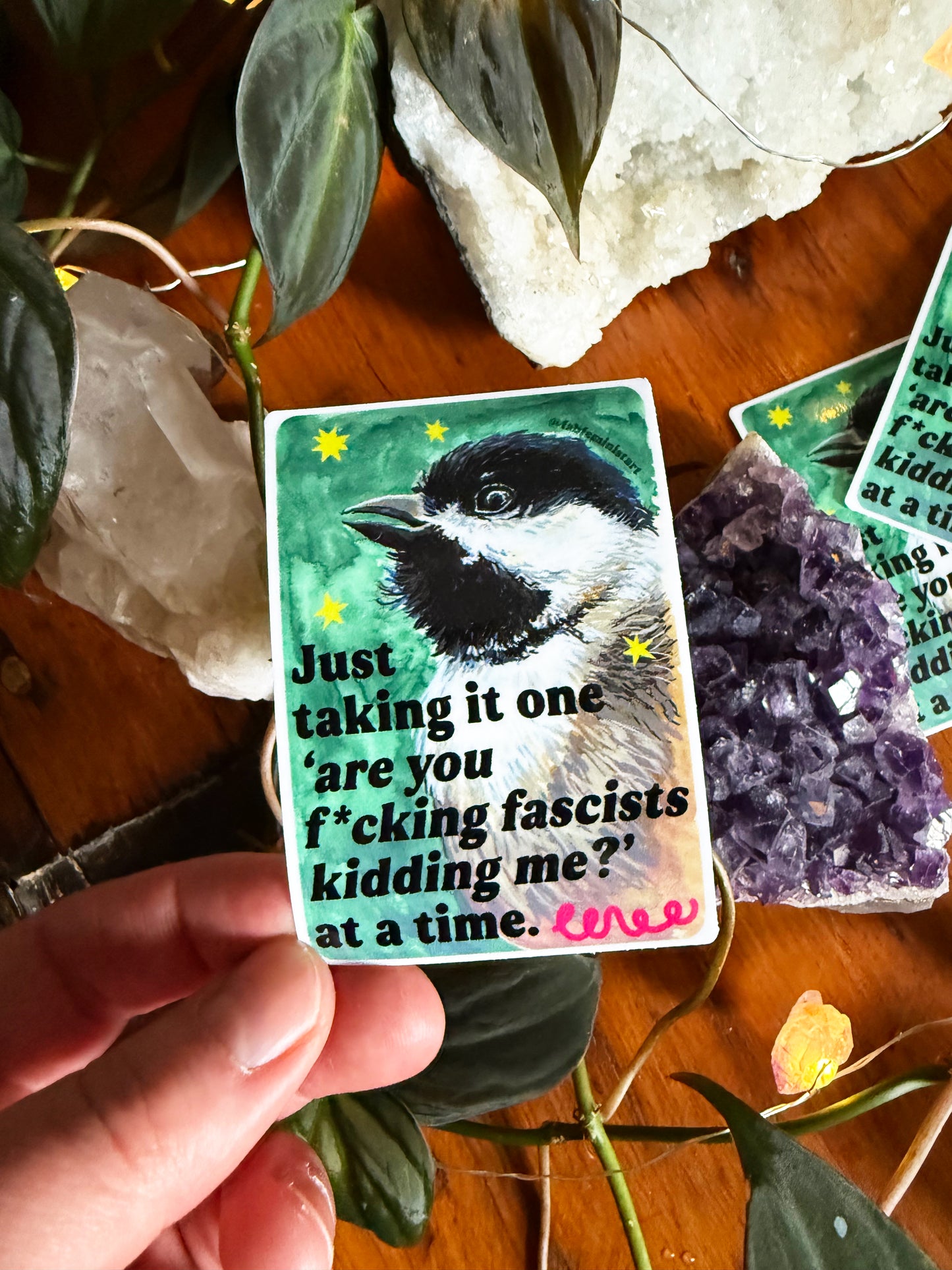Just taking it one are you f*cking fascists kidding me at a time: feminist sticker