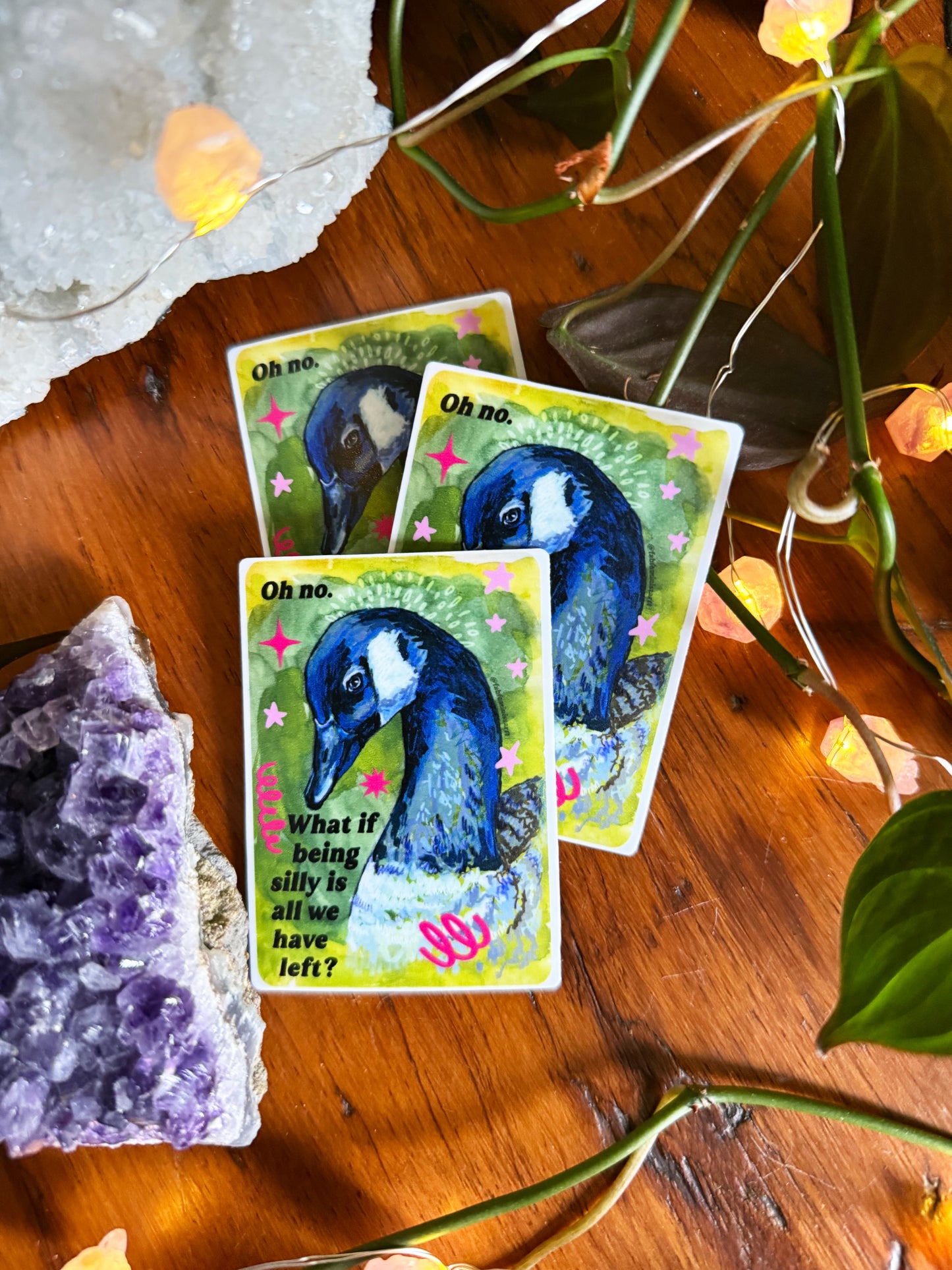 Oh no what if being silly is all we have left: silly goose sticker