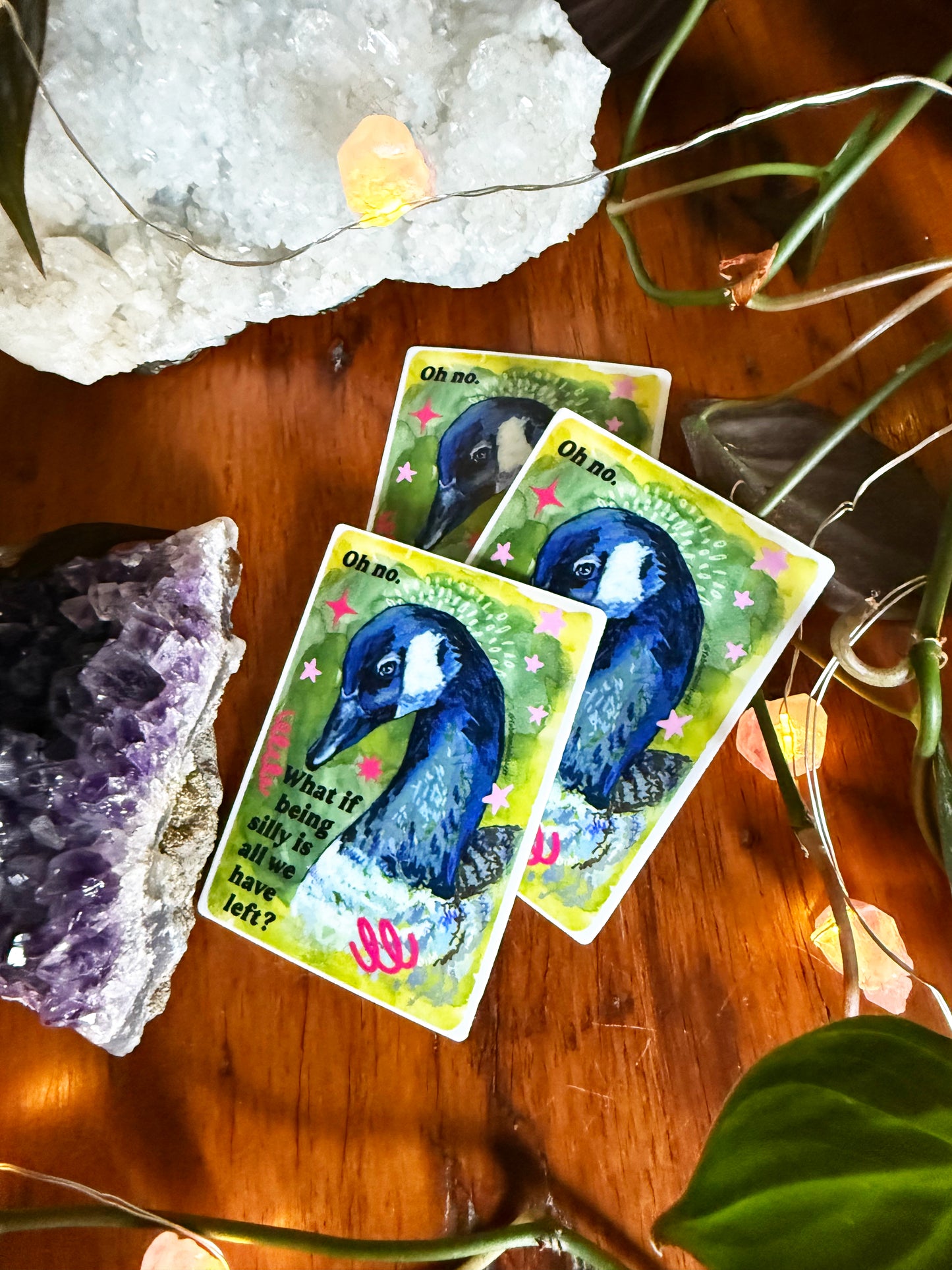 Oh no what if being silly is all we have left: silly goose sticker