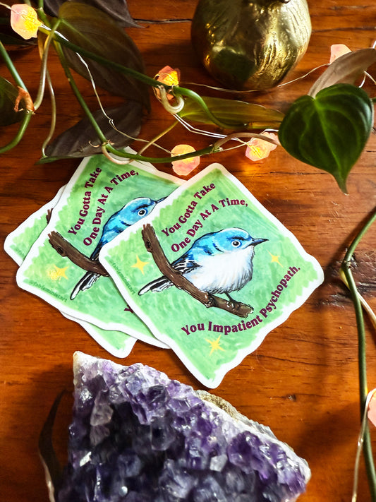 You gotta take one day at a time: Feminist Sticker