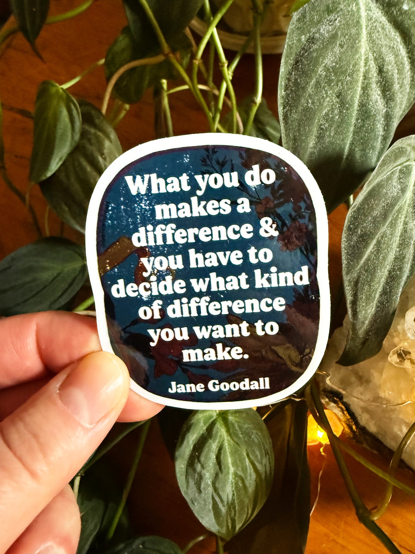 What you do makes a difference: Jane Goodall Sticker
