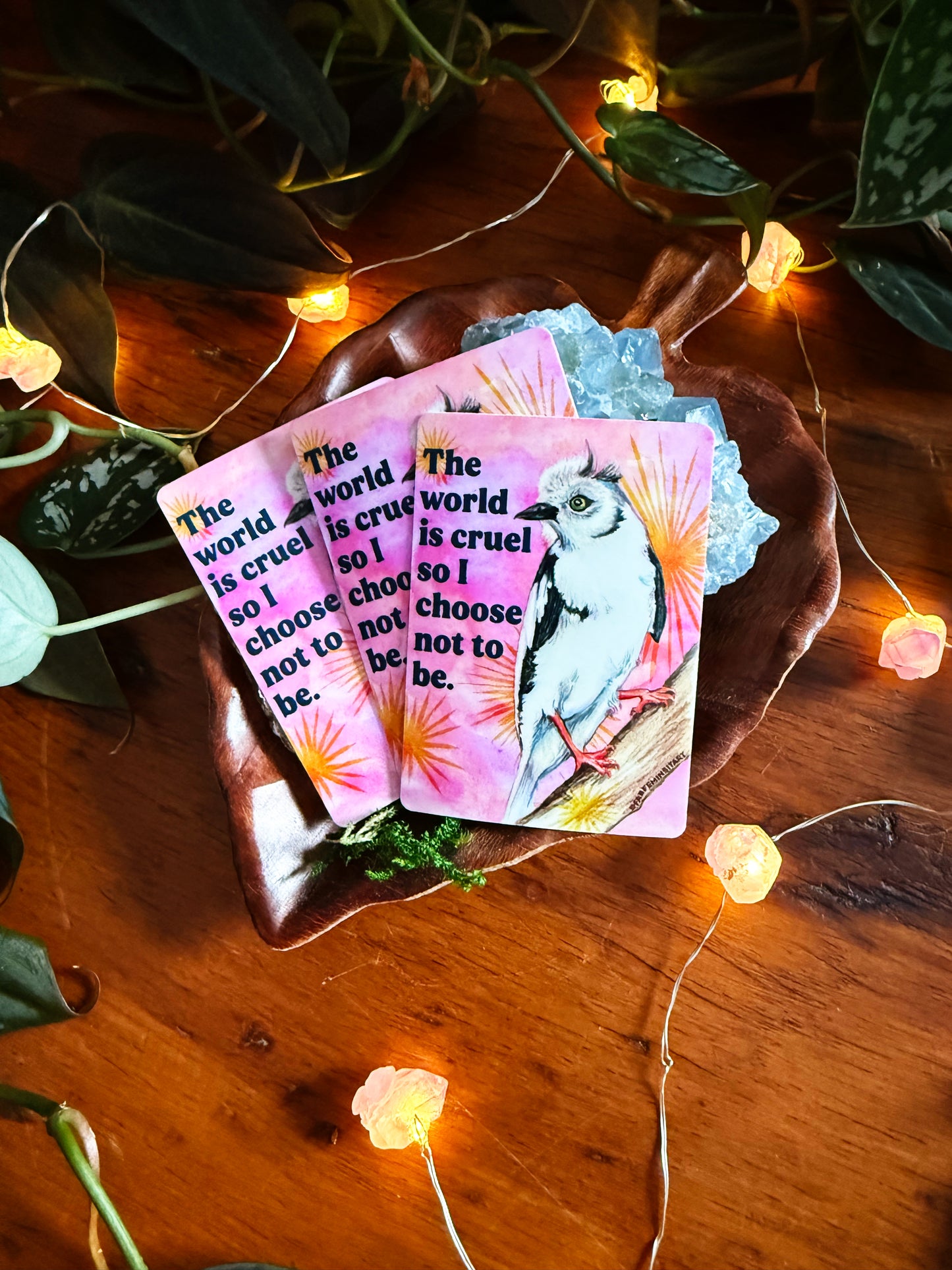 The world is cruel so I choose not to be: feminist sticker