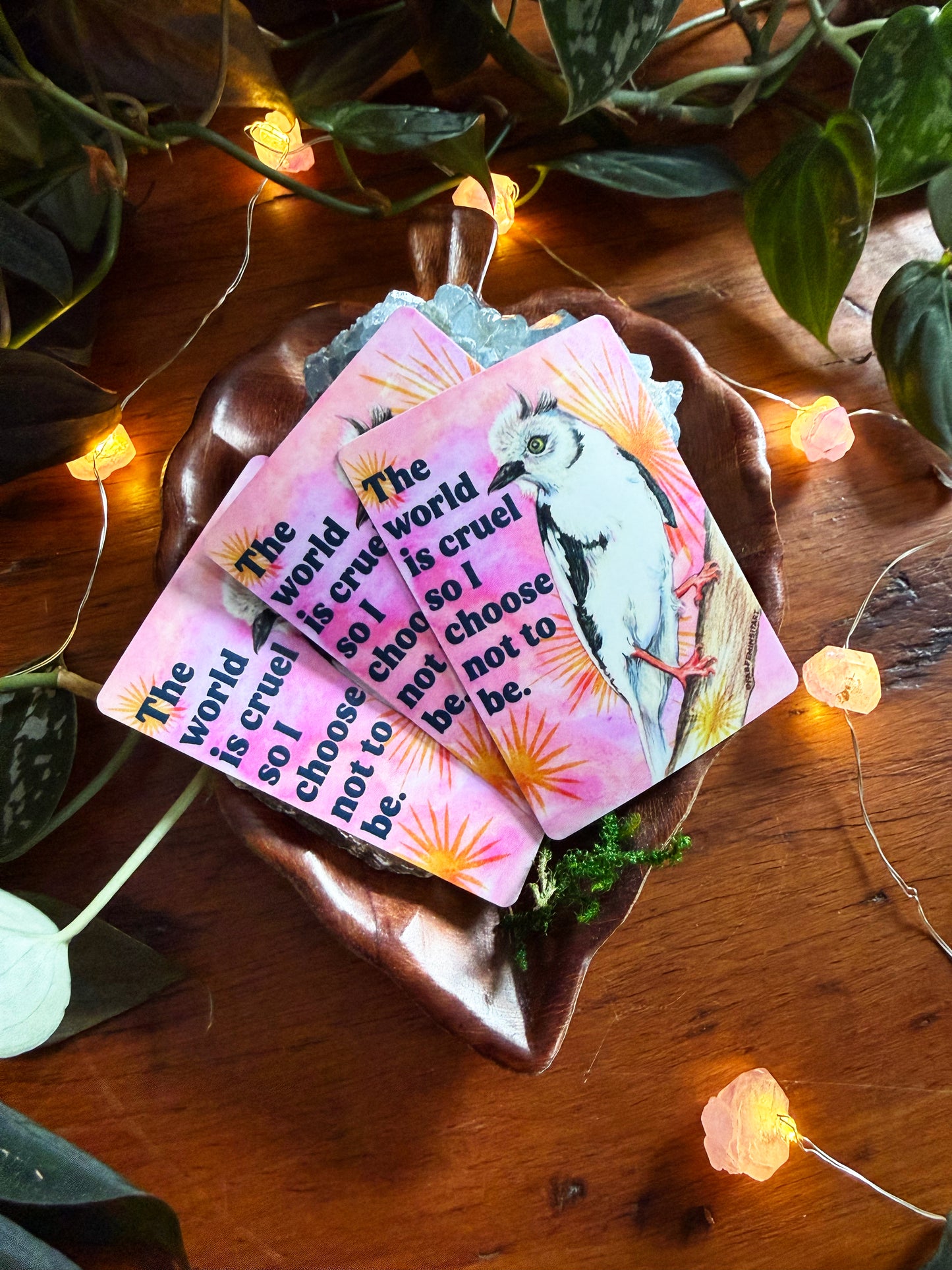 The world is cruel so I choose not to be: feminist sticker