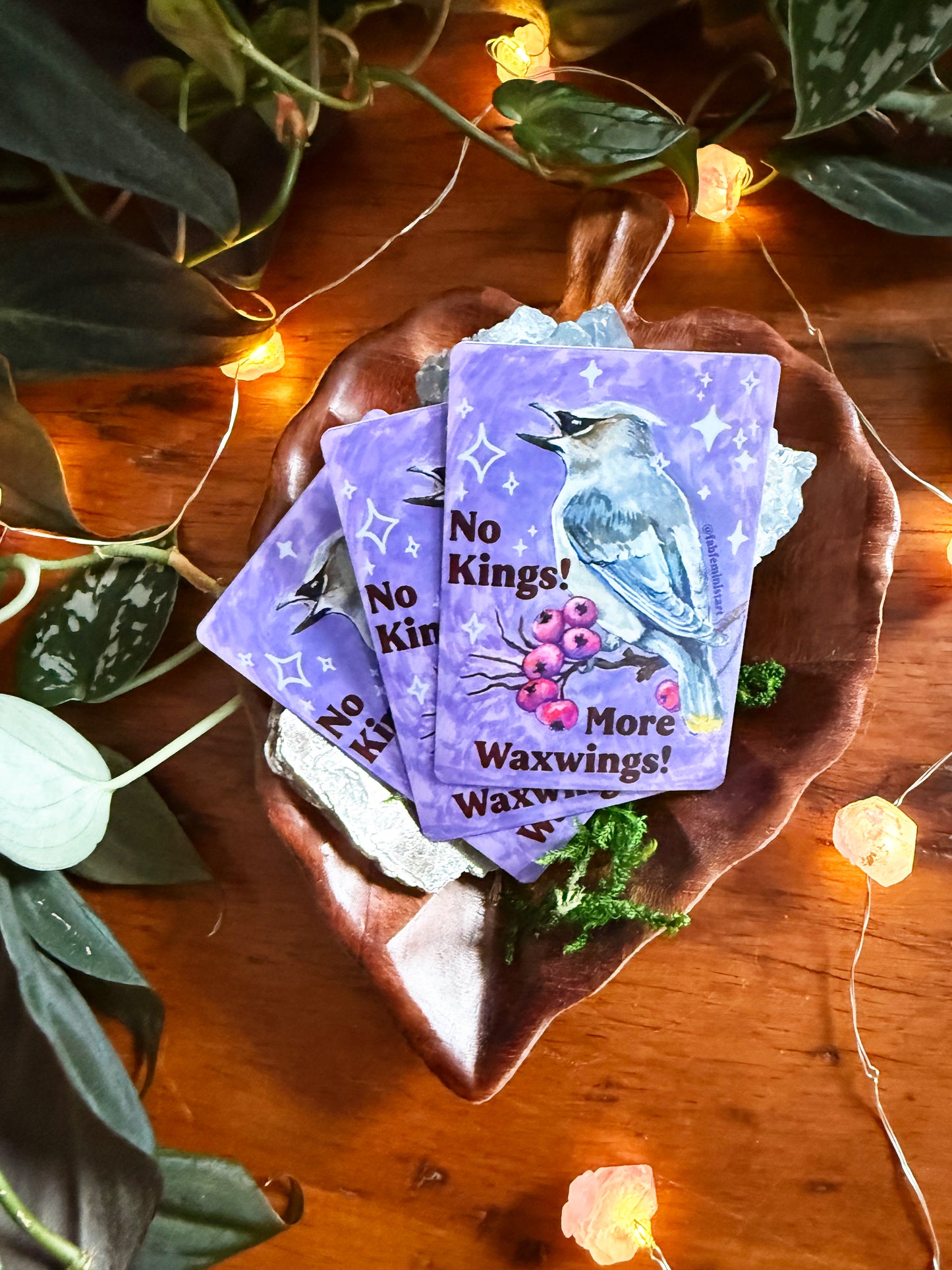 No kings more waxwings: feminist sticker