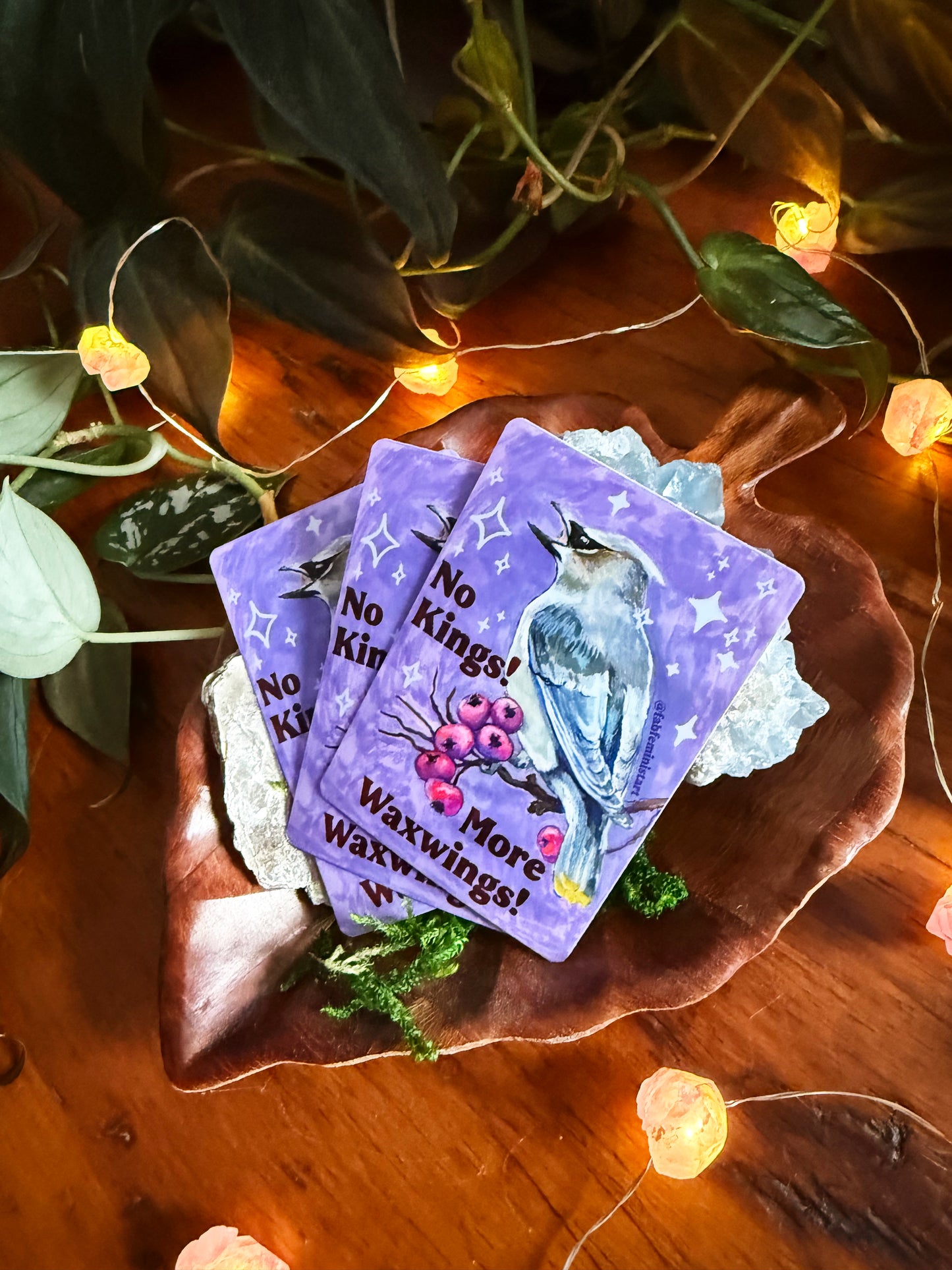 No kings more waxwings: feminist sticker