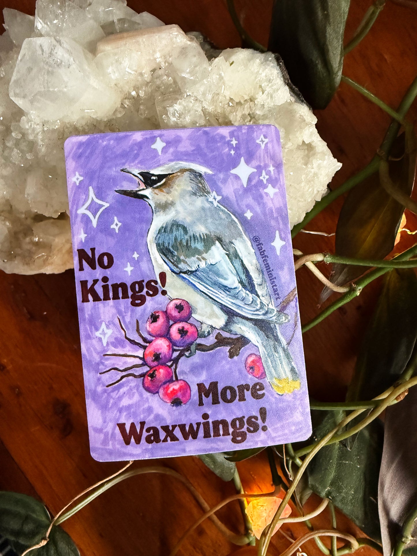 No kings more waxwings: feminist sticker