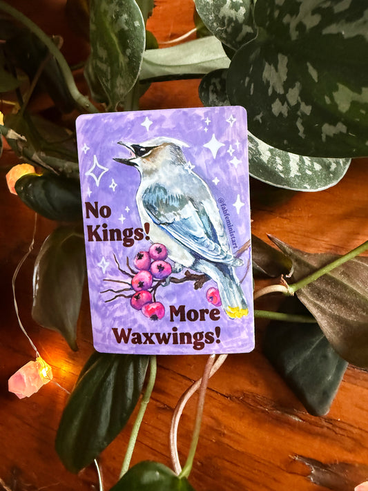 No kings more waxwings: feminist sticker