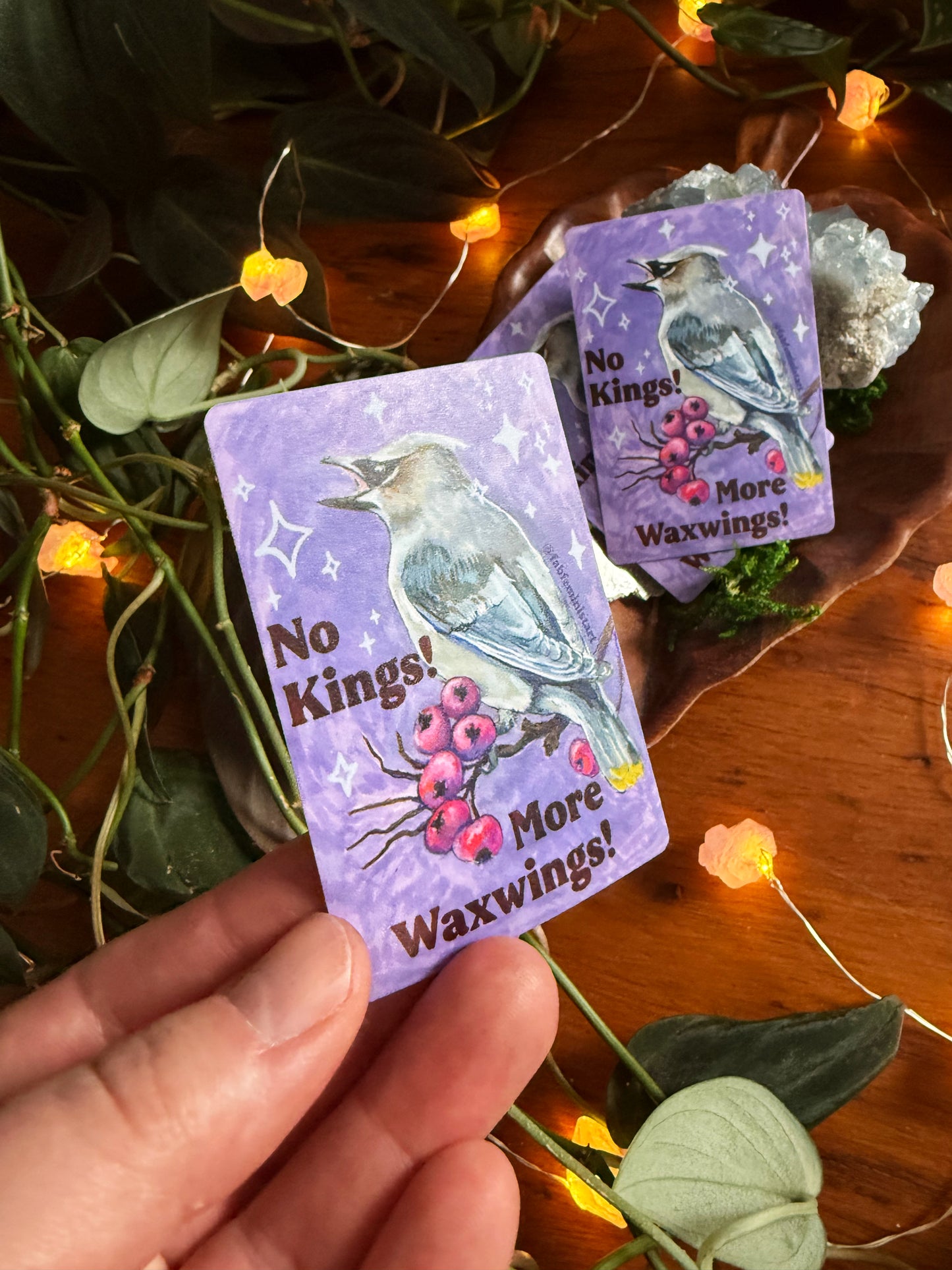 No kings more waxwings: feminist sticker