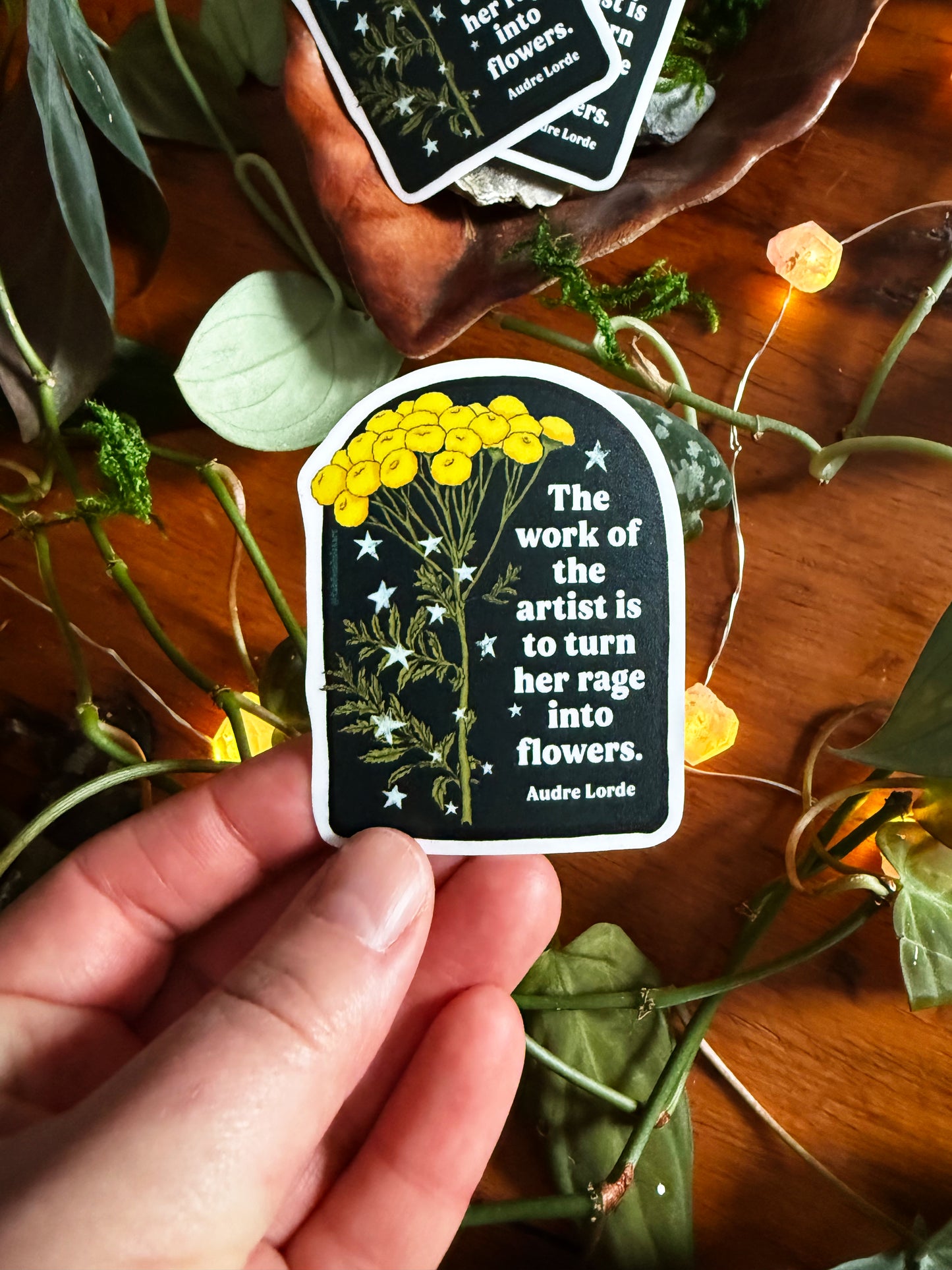 The work of the artist is to turn her rage to flowers, Audre Lorde: feminist sticker