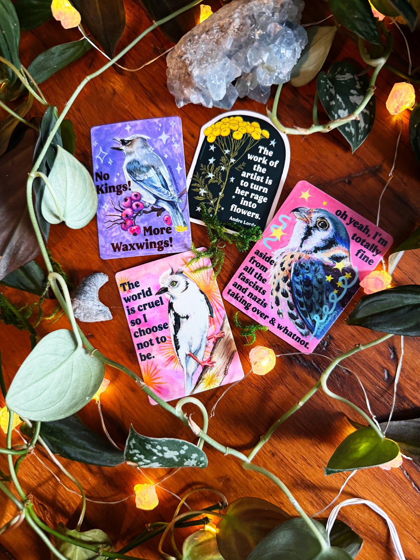 No kings more waxwings: feminist sticker