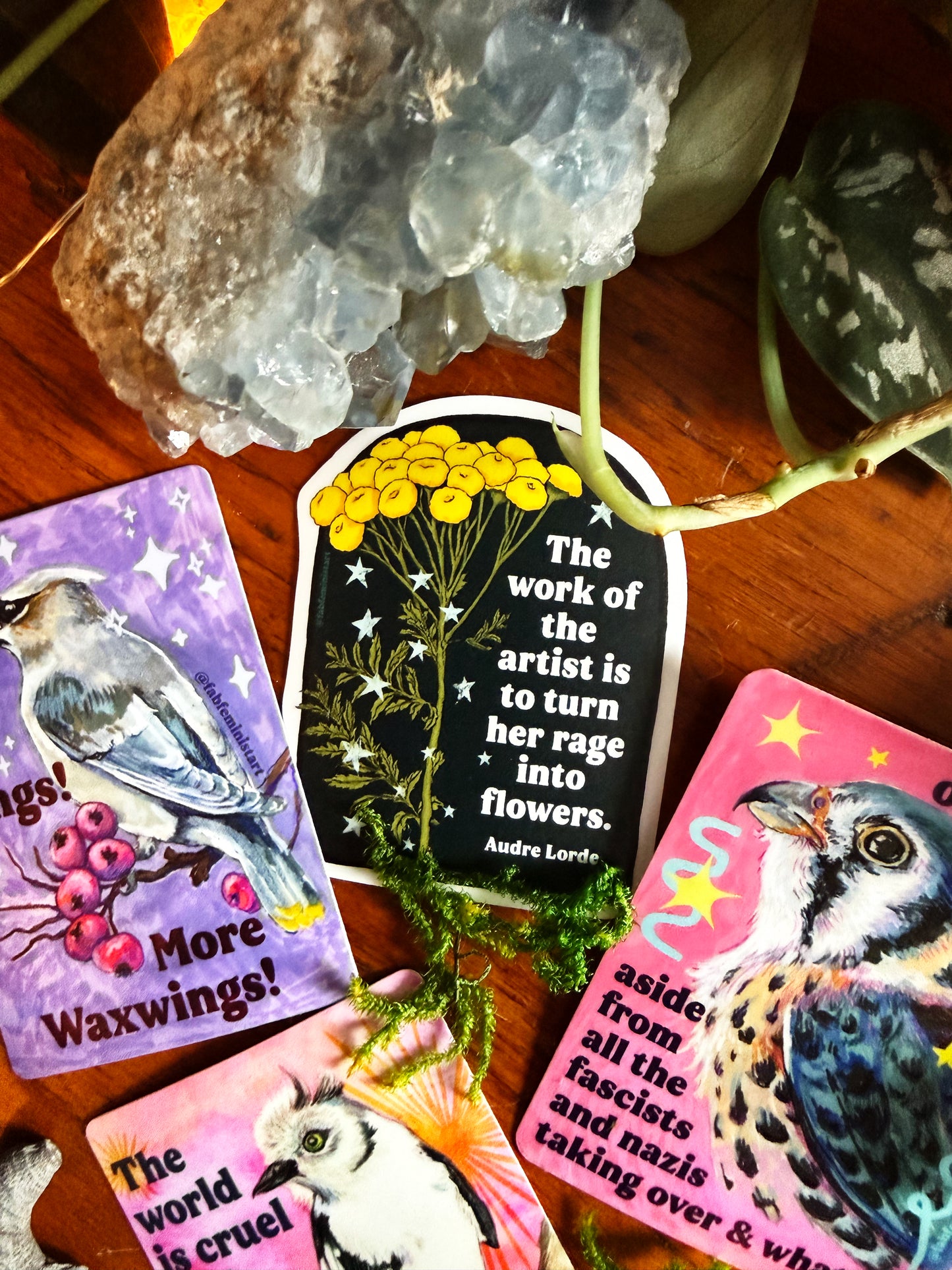 The work of the artist is to turn her rage to flowers, Audre Lorde: feminist sticker