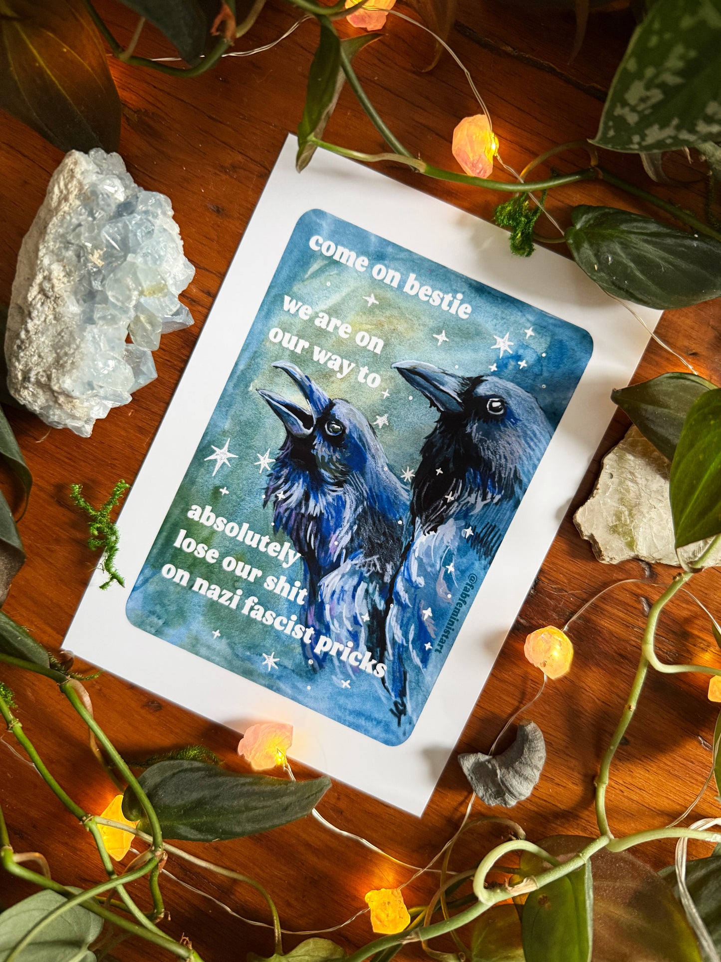 Come on bestie we are on our way to absolutely lose our shit on n*zi fascist pricks: feminist art print