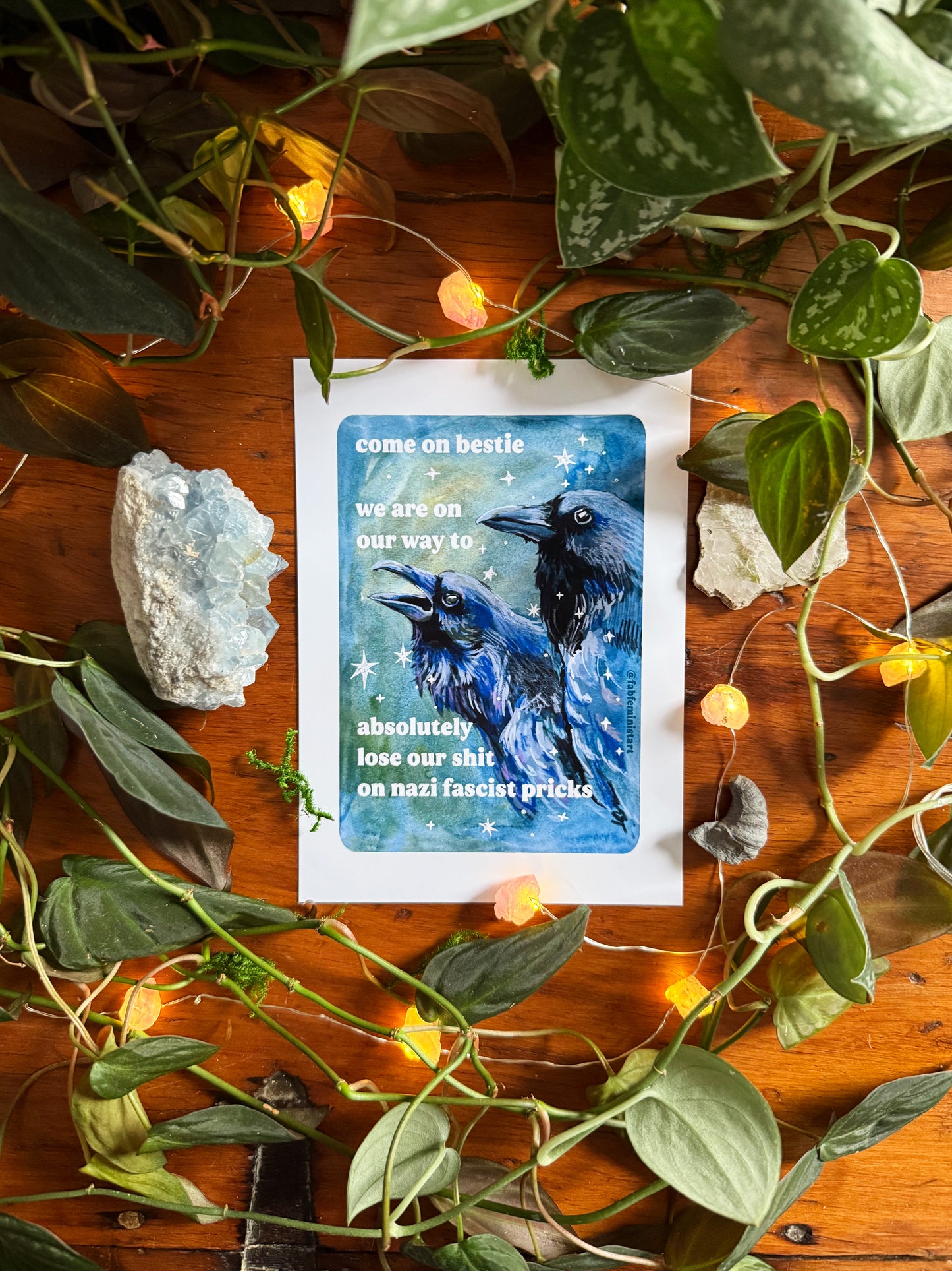 Come on bestie we are on our way to absolutely lose our shit on n*zi fascist pricks: feminist art print