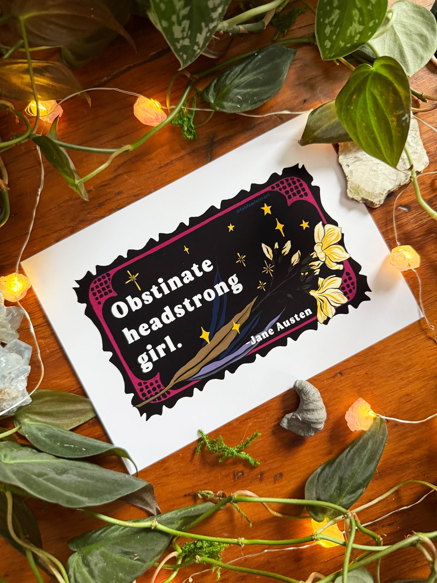 Obstinate headstrong girl, Jane Austen: Feminist Print