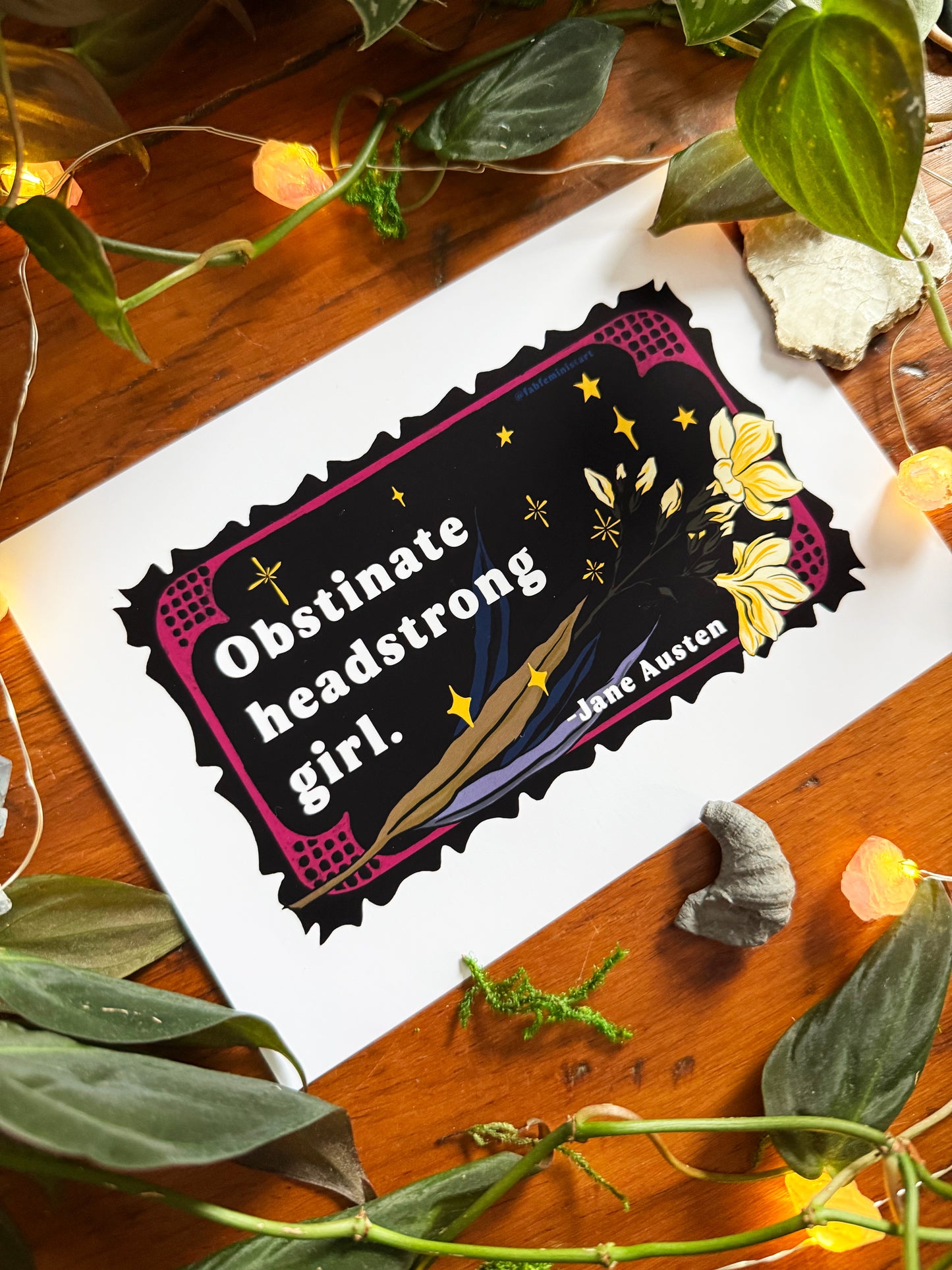 Obstinate headstrong girl, Jane Austen: Feminist Print