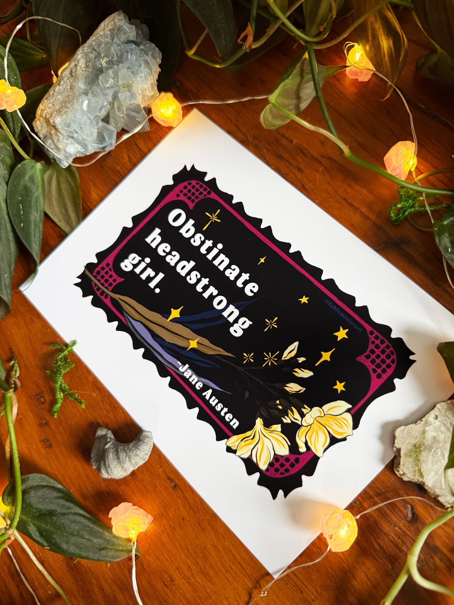 Obstinate headstrong girl, Jane Austen: Feminist Print