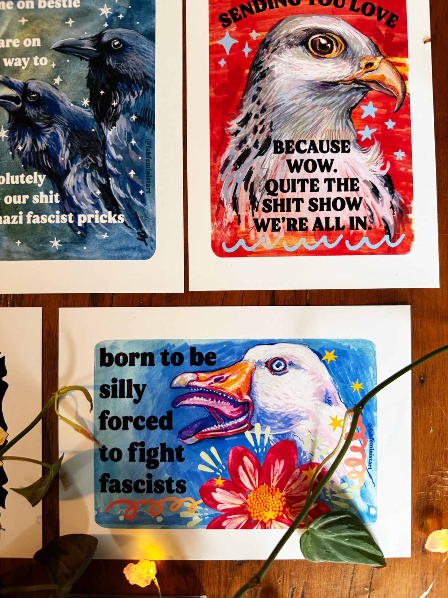 Born to Be Silly Forced to Fight Fascists : Feminist Art Print