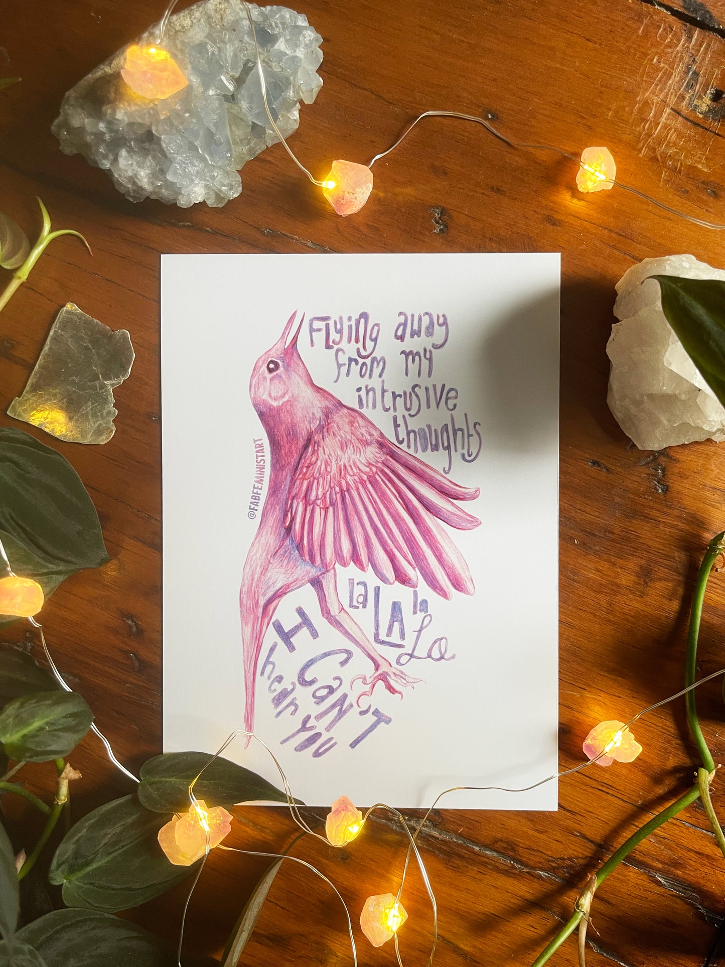 Flying Away From My Intrusive Thoughts: Mental Health Print