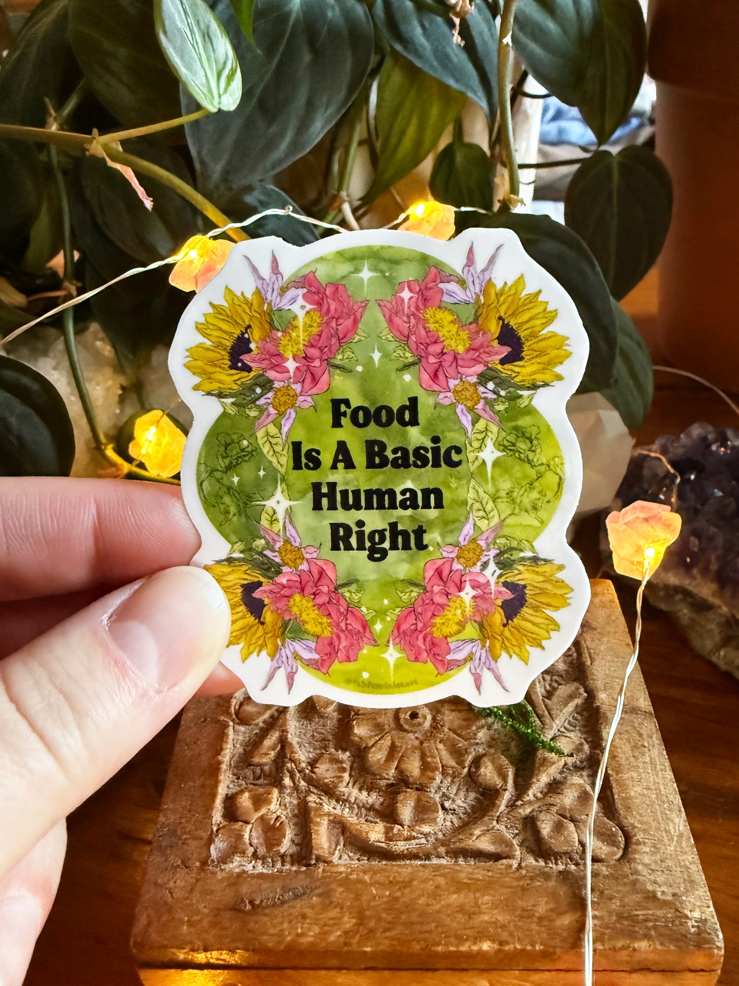 Food Is A Basic Human Right: Feminist Sticker