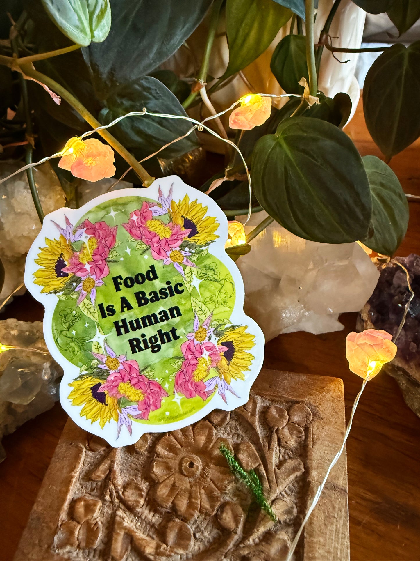 Food Is A Basic Human Right: Feminist Sticker