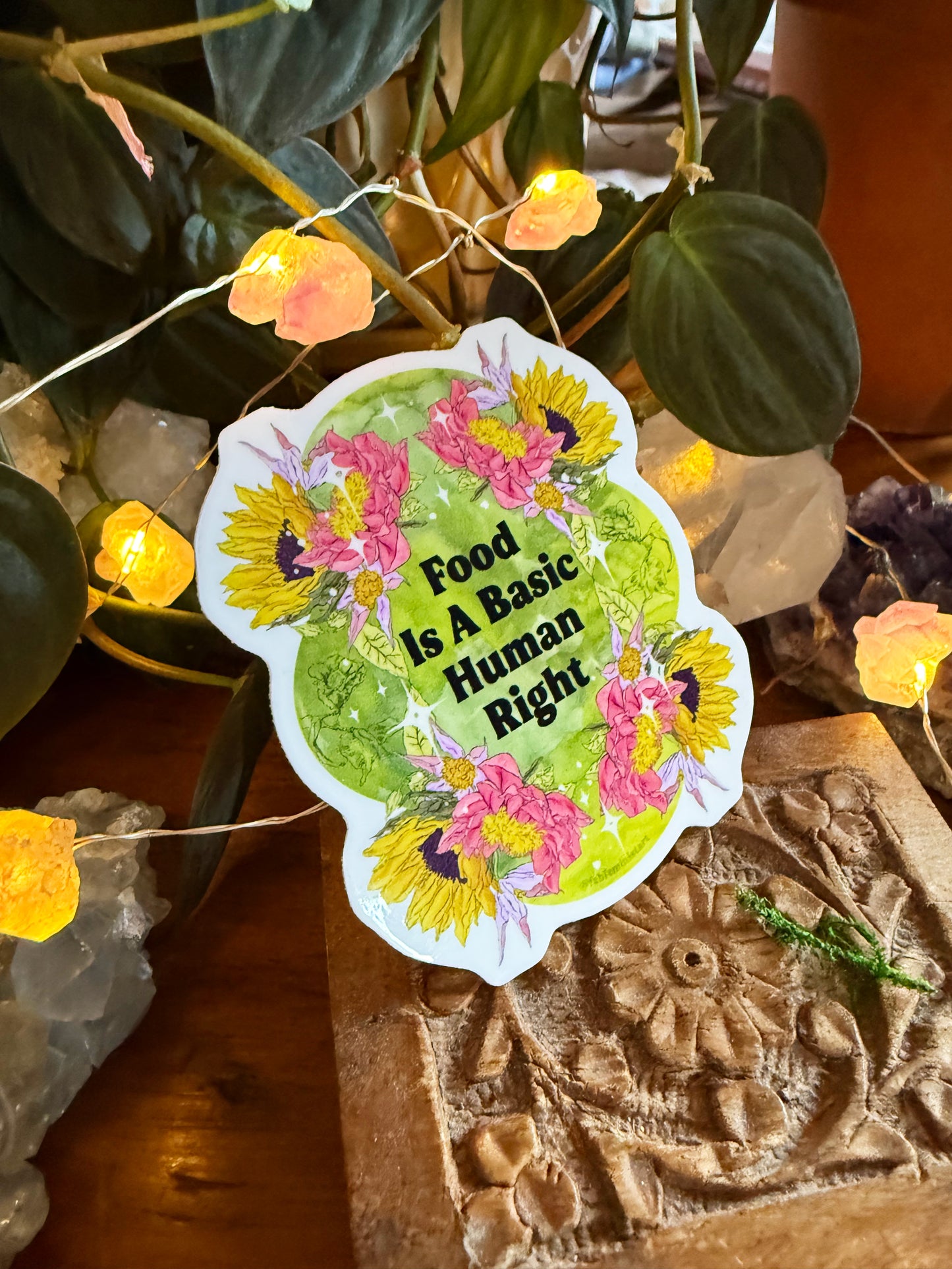 Food Is A Basic Human Right: Feminist Sticker