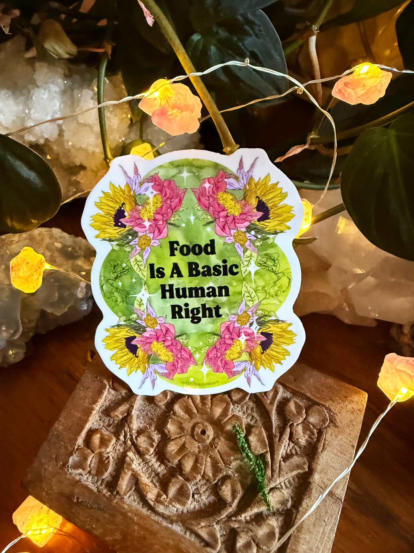 Food Is A Basic Human Right: Feminist Sticker