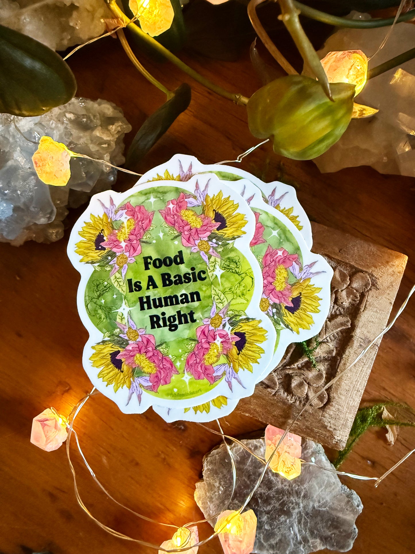 Food Is A Basic Human Right: Feminist Sticker