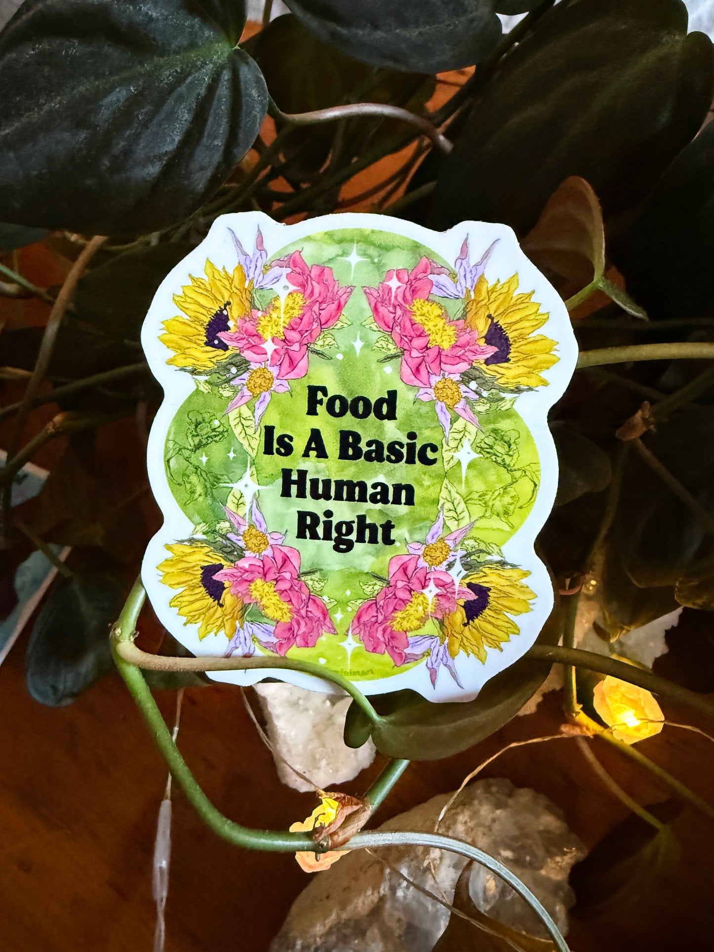 Food Is A Basic Human Right: Feminist Sticker
