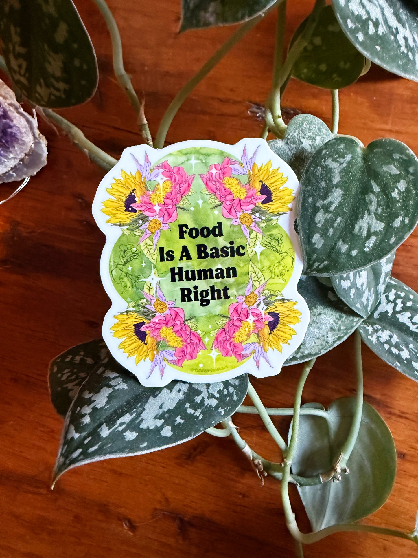 Food Is A Basic Human Right: Feminist Sticker