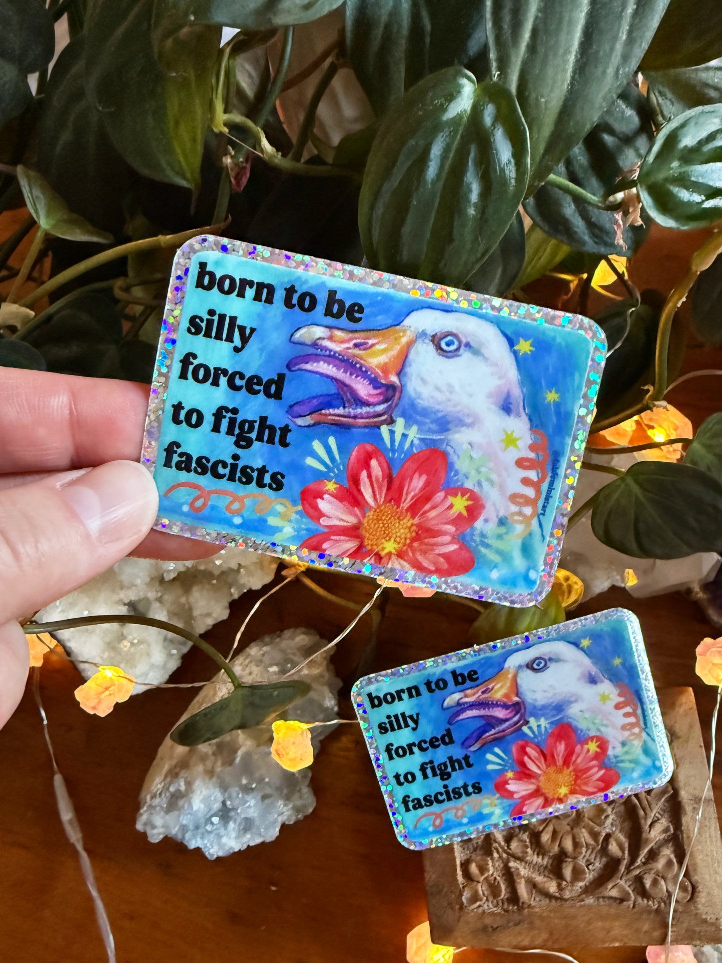 Born To Be Silly Forced To Fight Fascists: Feminist Sticker