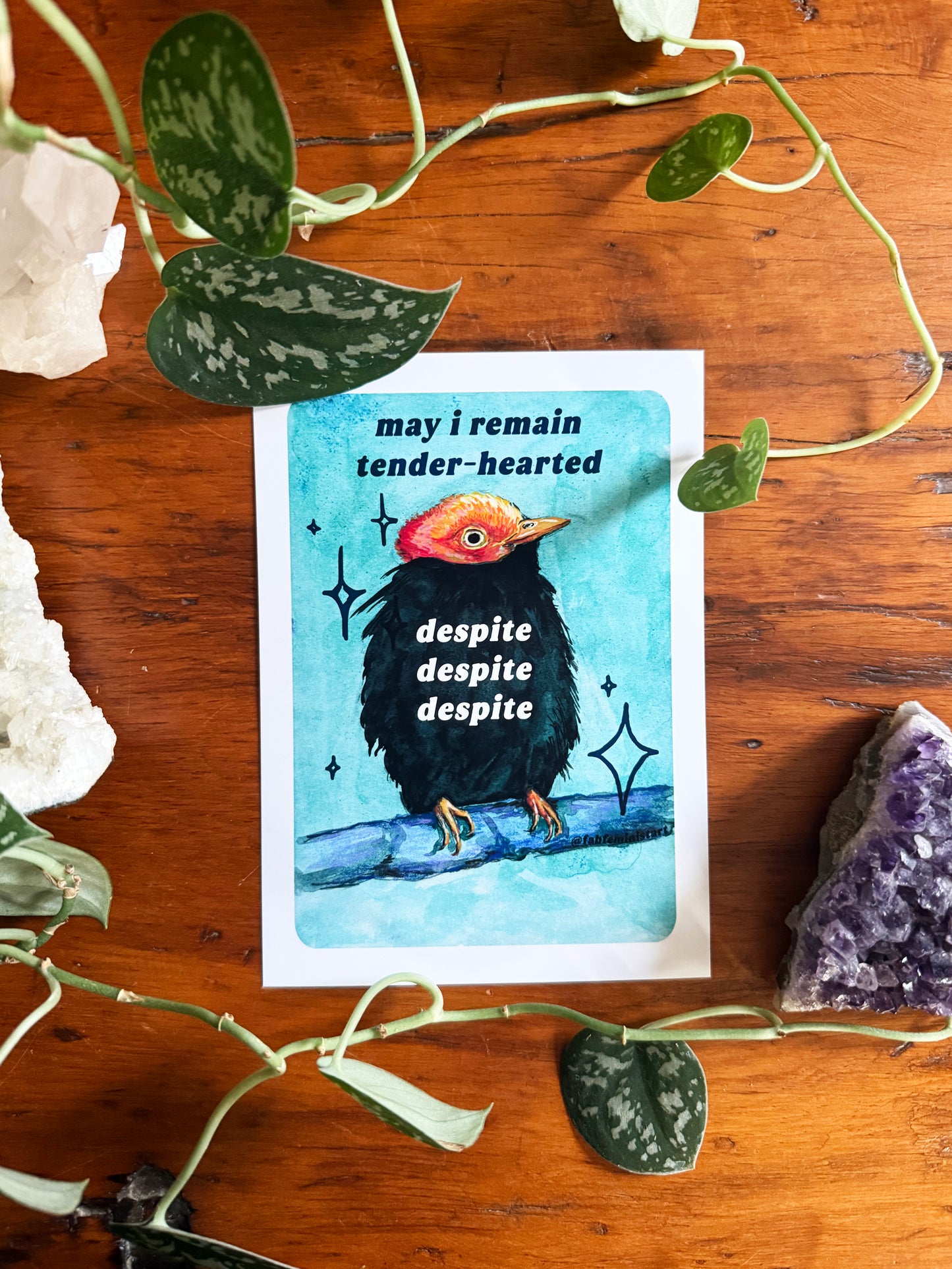 may i remain tender‑hearted despite despite despite: feminist art print
