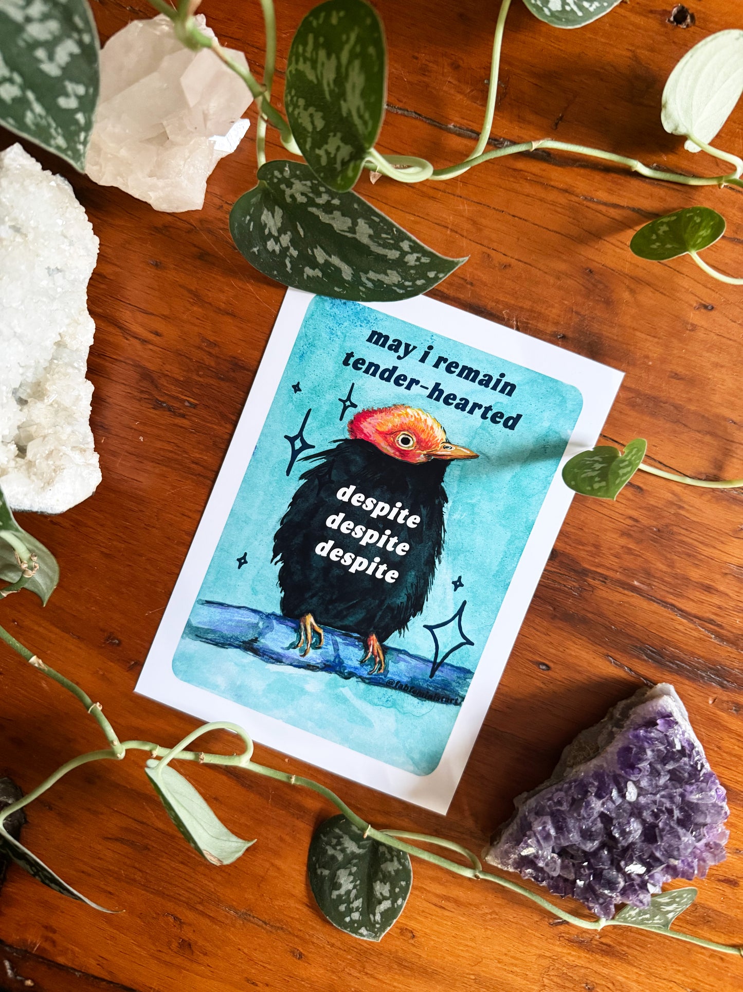 may i remain tender‑hearted despite despite despite: feminist art print