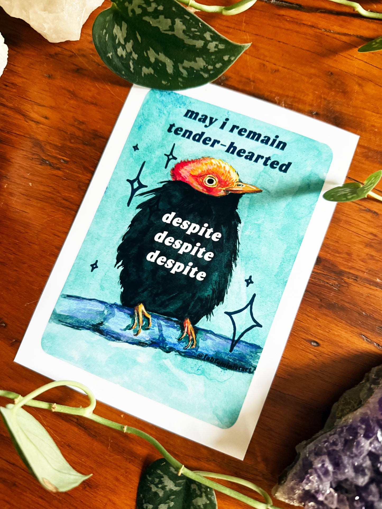 may i remain tender‑hearted despite despite despite: feminist art print