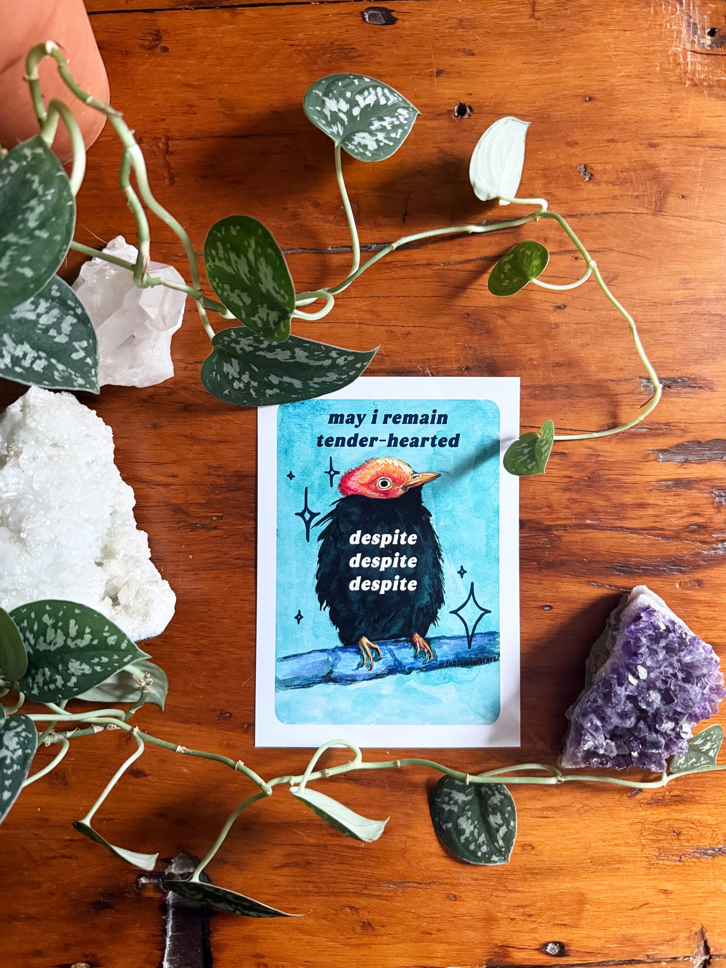 may i remain tender‑hearted despite despite despite: feminist art print