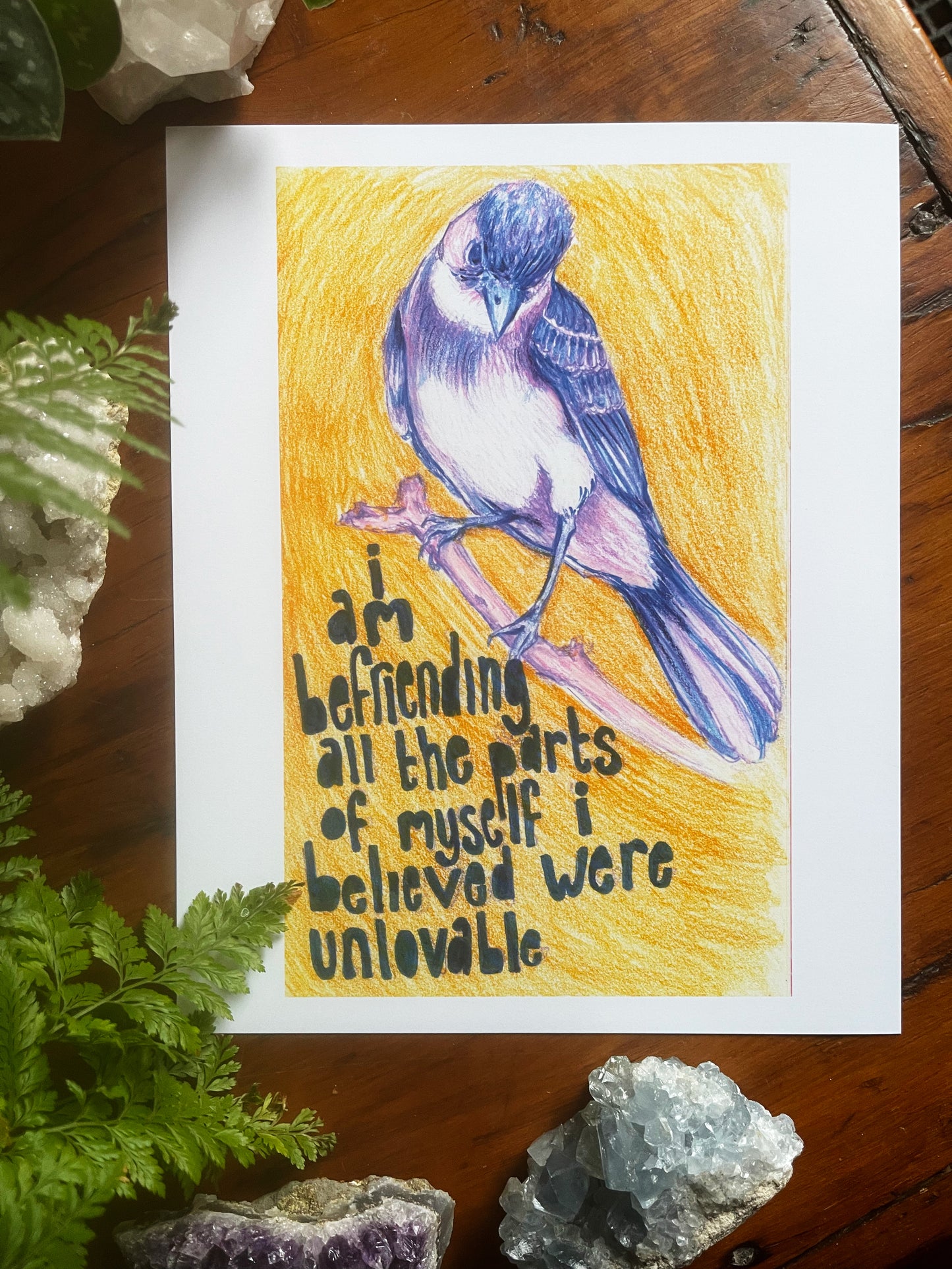 I Am Befriending All Of The Parts Of Myself I Believed Were Unlovable: Feminist Art Print