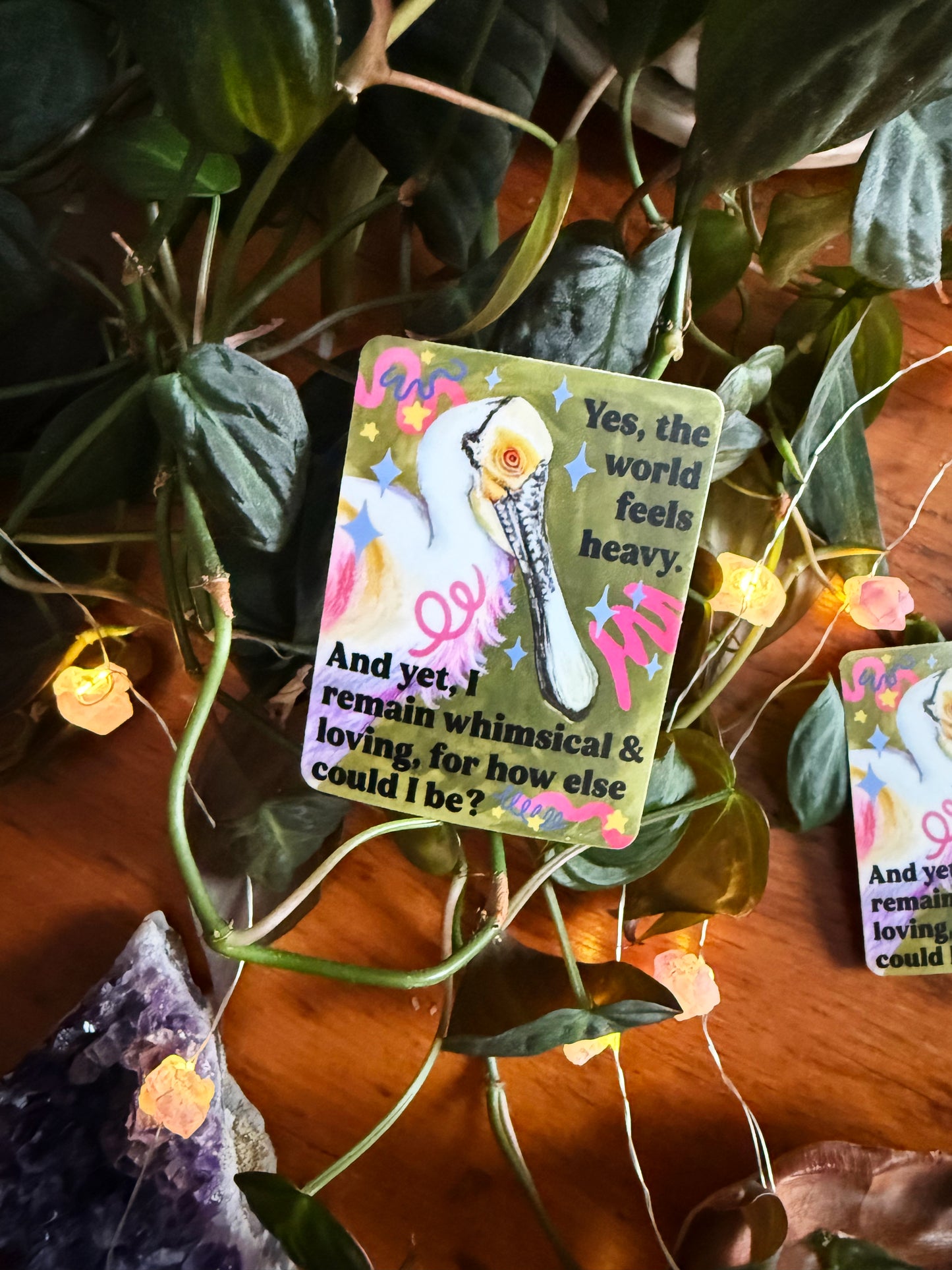 Yes, the world feels heavy. And yet, I remain whimsical & loving, for how else could I be: feminist sticker