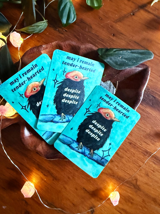 may i remain tender-hearted despite despite despite: feminist stickers