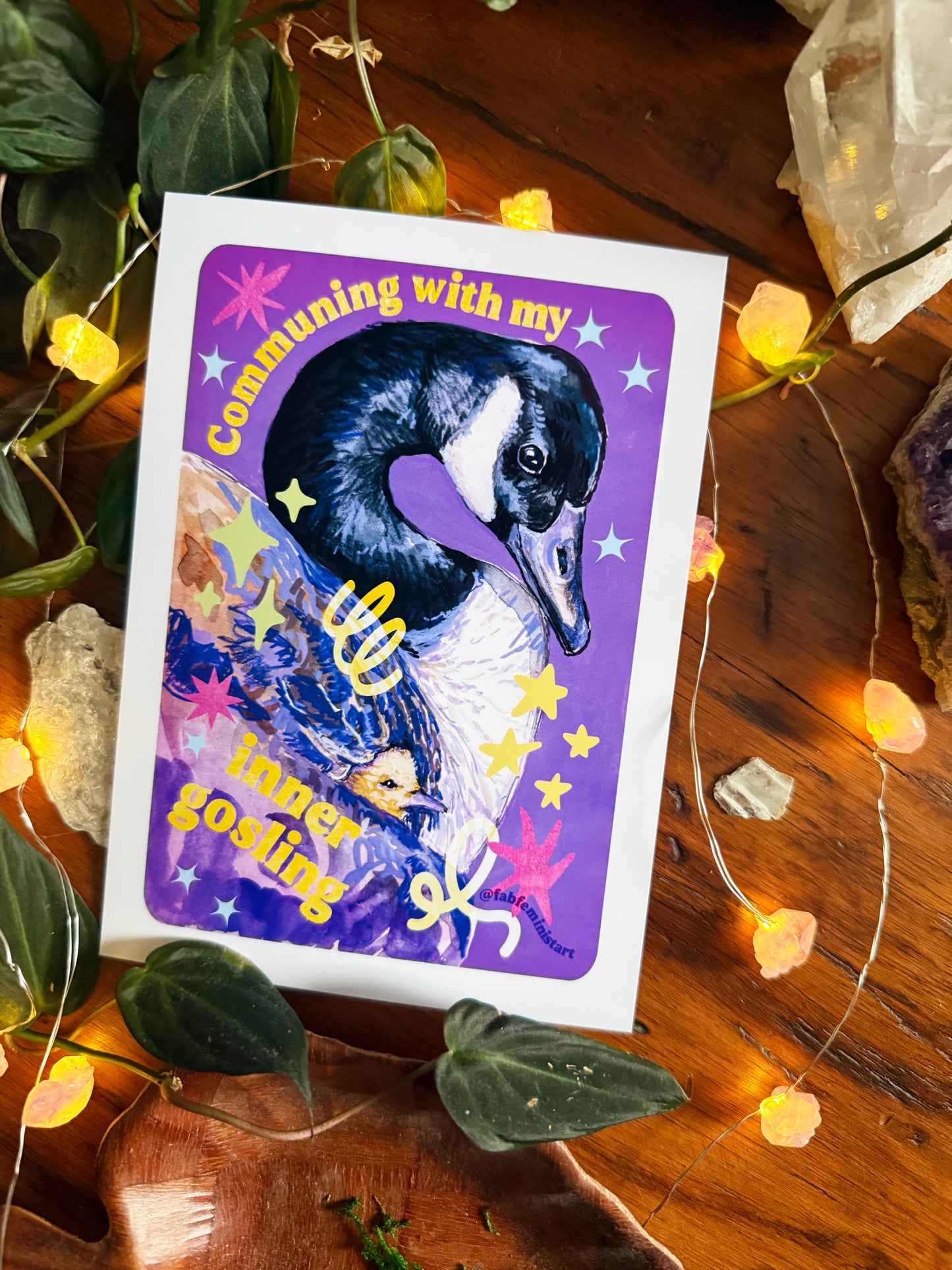Communing With My Inner Gosling: Mental Health Art Print