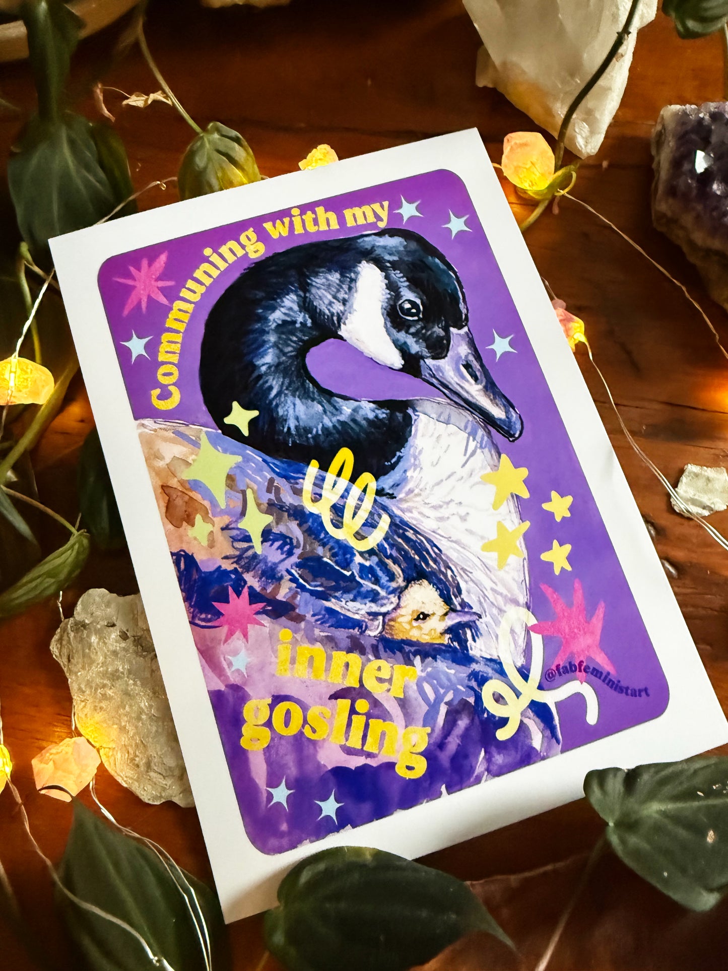 Communing With My Inner Gosling: Mental Health Art Print
